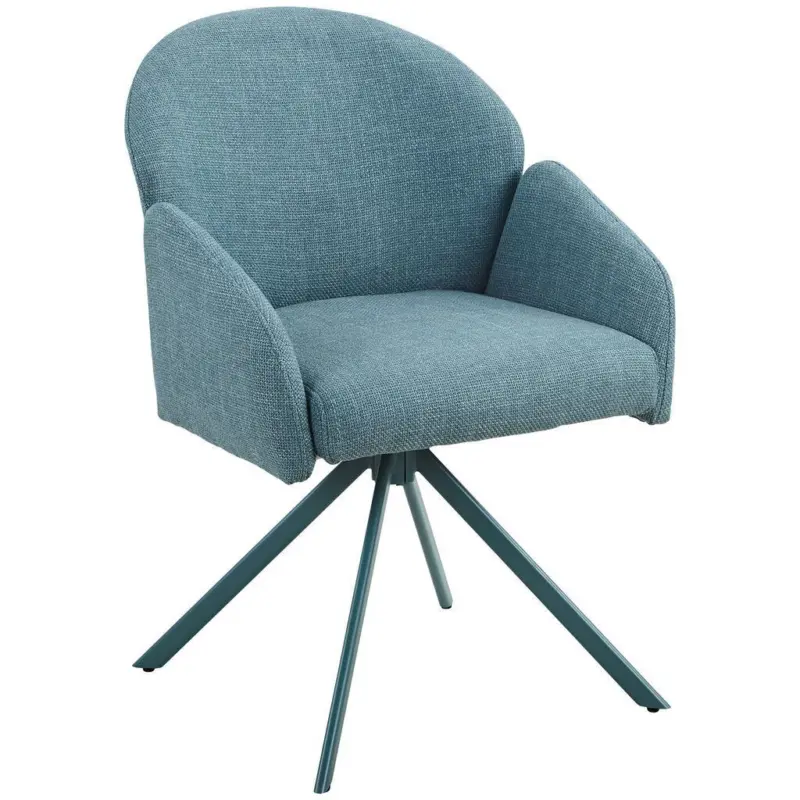 Armlehnstuhl Holly drehbar Webstoff Blau, B: 56,5 cm