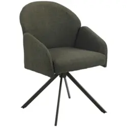 Armlehnstuhl Holly drehbar Webstoff Moosgr&uuml;n, B: 56,5 cm