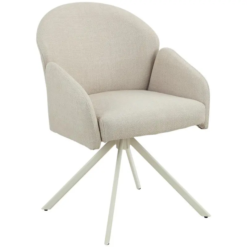 Armlehnstuhl Holly drehbar Webstoff Beige, B: 56,5 cm