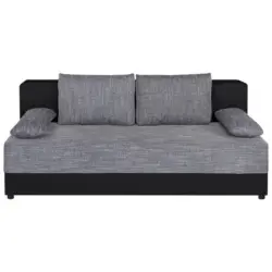 2-Sitzer-Sofa Lucy mit Schlaffunktion Grau/Schwarz