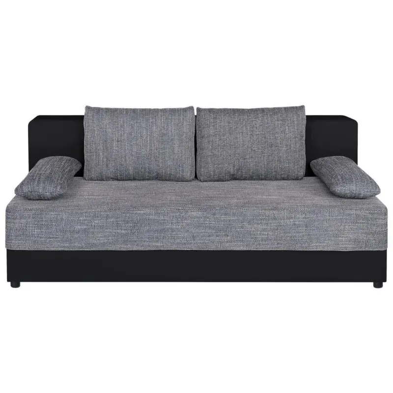 2-Sitzer-Sofa Lucy mit Schlaffunktion Grau/Schwarz