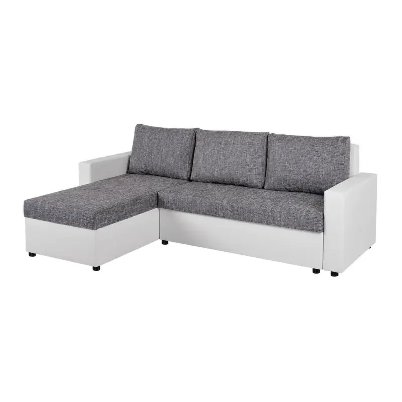 ECKSOFA Hit Grau, Wei&szlig; S: 147x228 cm