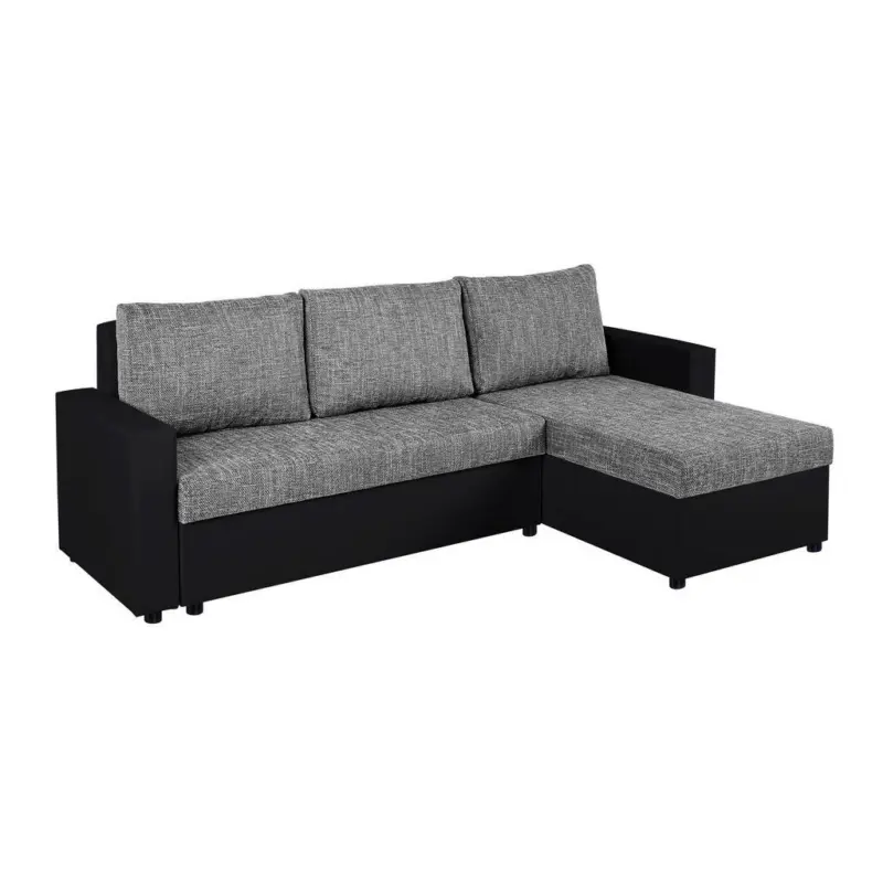 Ecksofa mit Schlaffunktion Hit Grau/Schwarz S: 147x228 cm