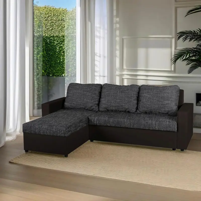 ECKSOFA Hit Schwarz S: 147x228 cm