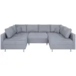 M&ouml;belix Wohnlandschaft Sofia mit Schlaffunktion Silberfarben