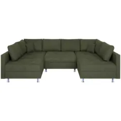 Wohnlandschaft Sofia mit Schlaffunktion Olivgr&uuml;n