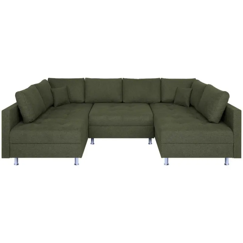 Wohnlandschaft Sofia mit Schlaffunktion Olivgr&uuml;n