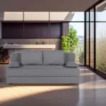 M&ouml;belix 2-Sitzer-Sofa Nele mit Schlaffunktion Silberfarben