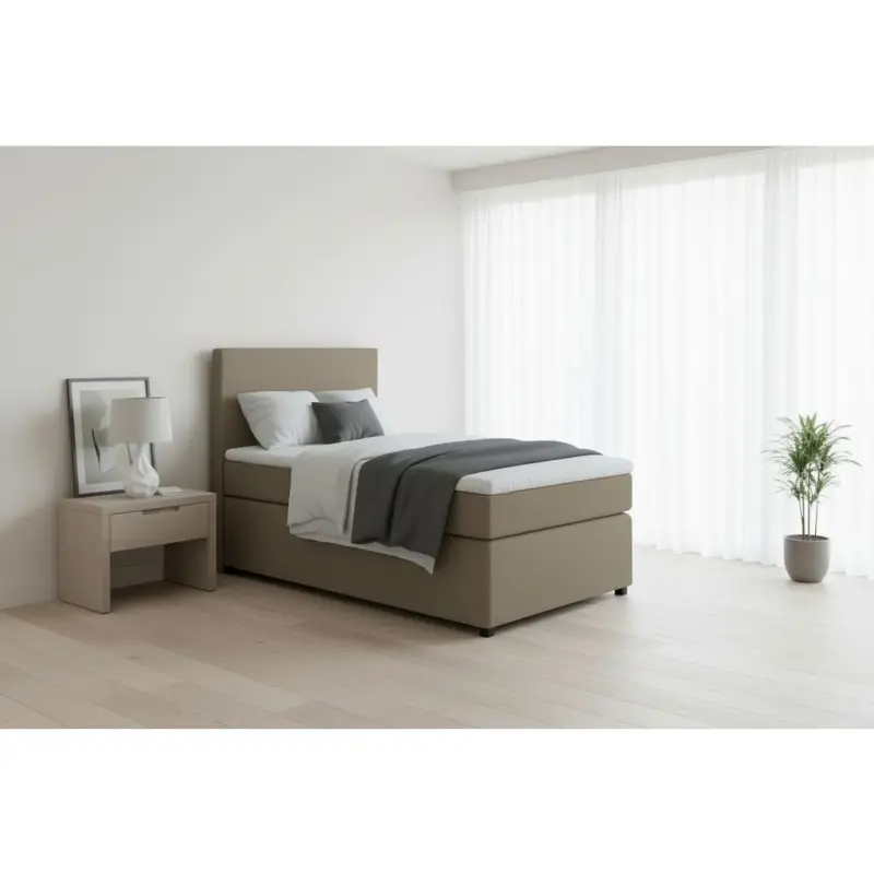 Boxspringbett 90x200 Sandfarben
