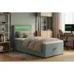 M&ouml;belix Boxbett Pisa 100 LED 100x200 Mintgr&uuml;n