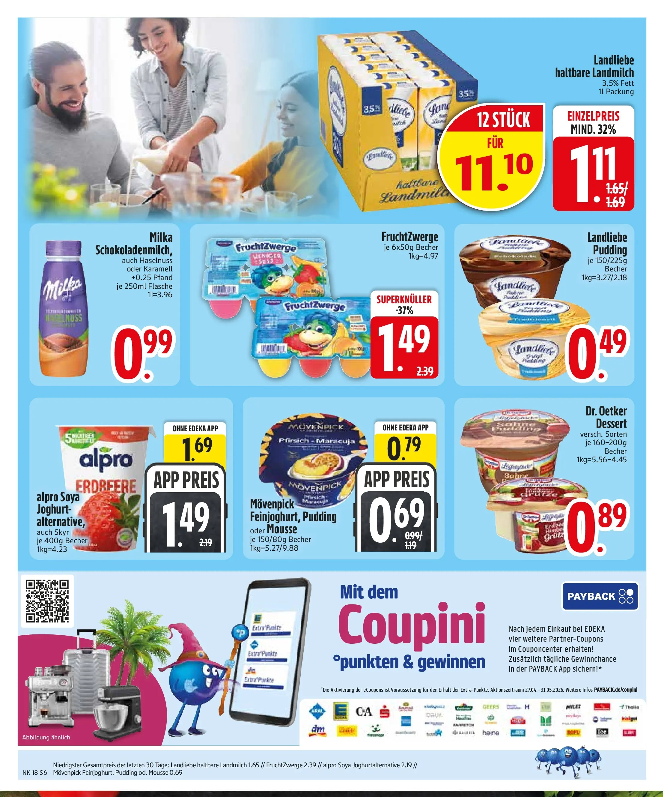 Edeka prospekt Trostberg	 (ab 27.04.2026) » Angebote Online | Seite: 8 | Produkte: Joghurt, Fruchtzwerge, Milka, Pudding