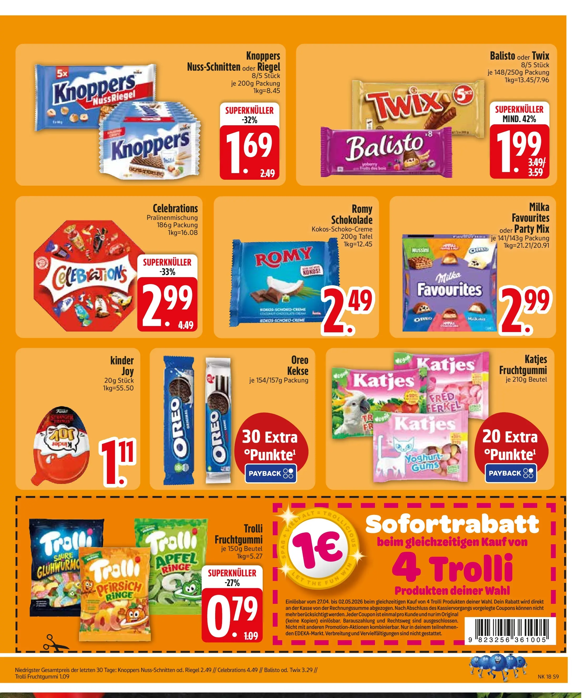 Edeka prospekt Trostberg	 (ab 27.04.2026) » Angebote Online | Seite: 11 | Produkte: Katjes, Milka, Kinder joy, Celebrations