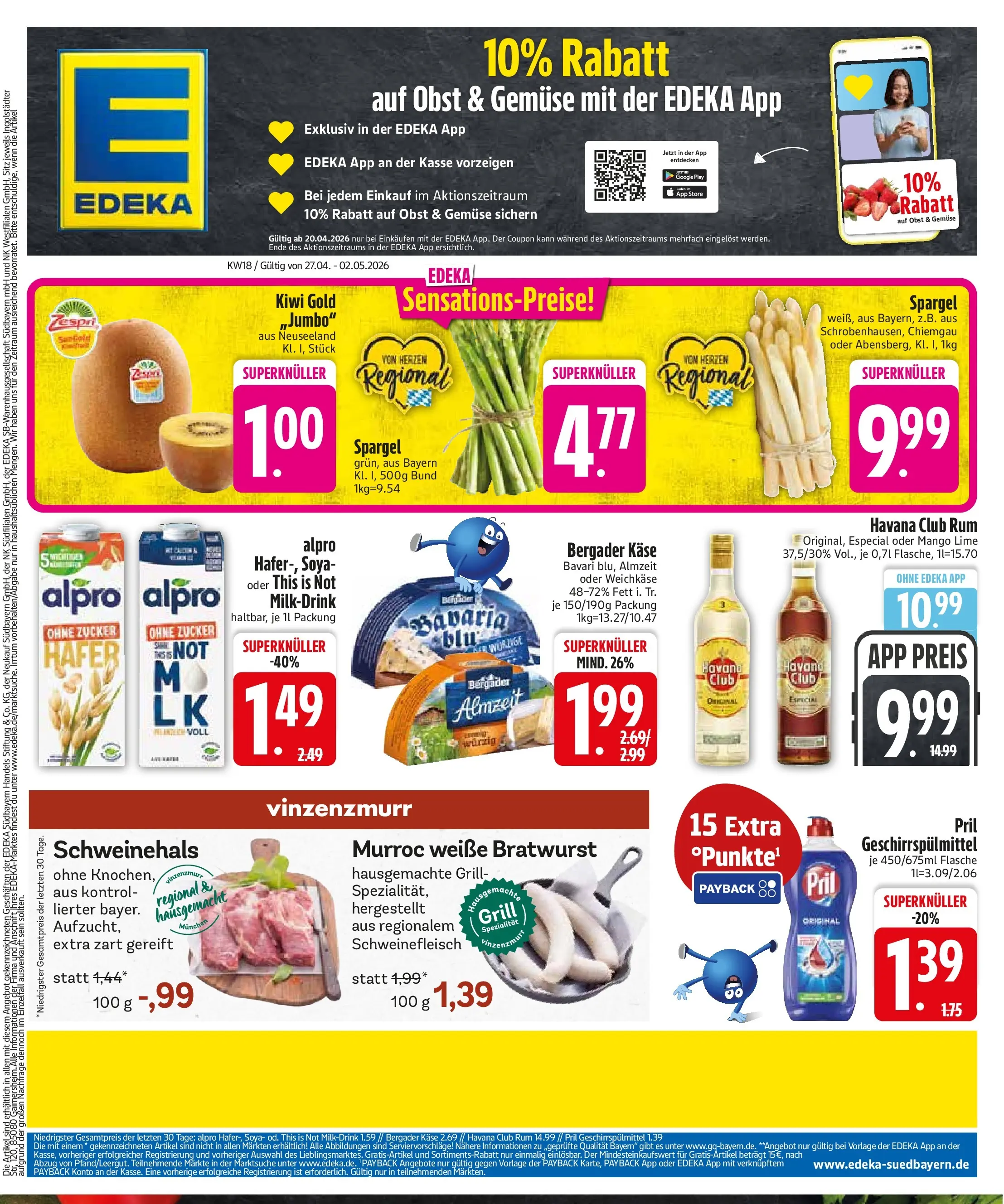 Edeka prospekt Murnau	 (ab 27.04.2026) » Angebote Online | Seite: 3 | Produkte: Grill, Rum, Obst, Mango
