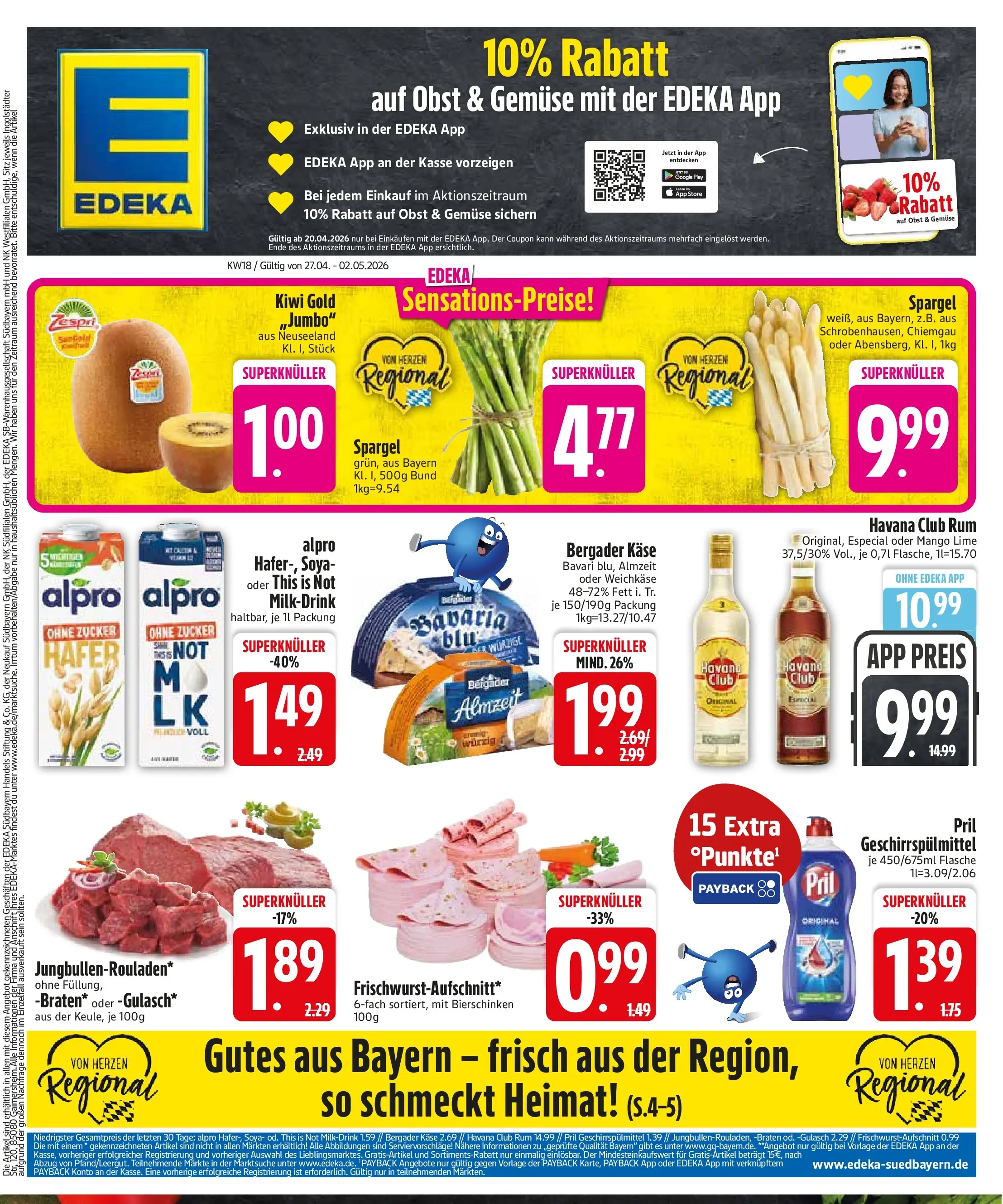 Edeka prospekt Trostberg	 (ab 27.04.2026) » Angebote Online | Seite: 3 | Produkte: Rum, Spargel, Gemüse, Gulasch