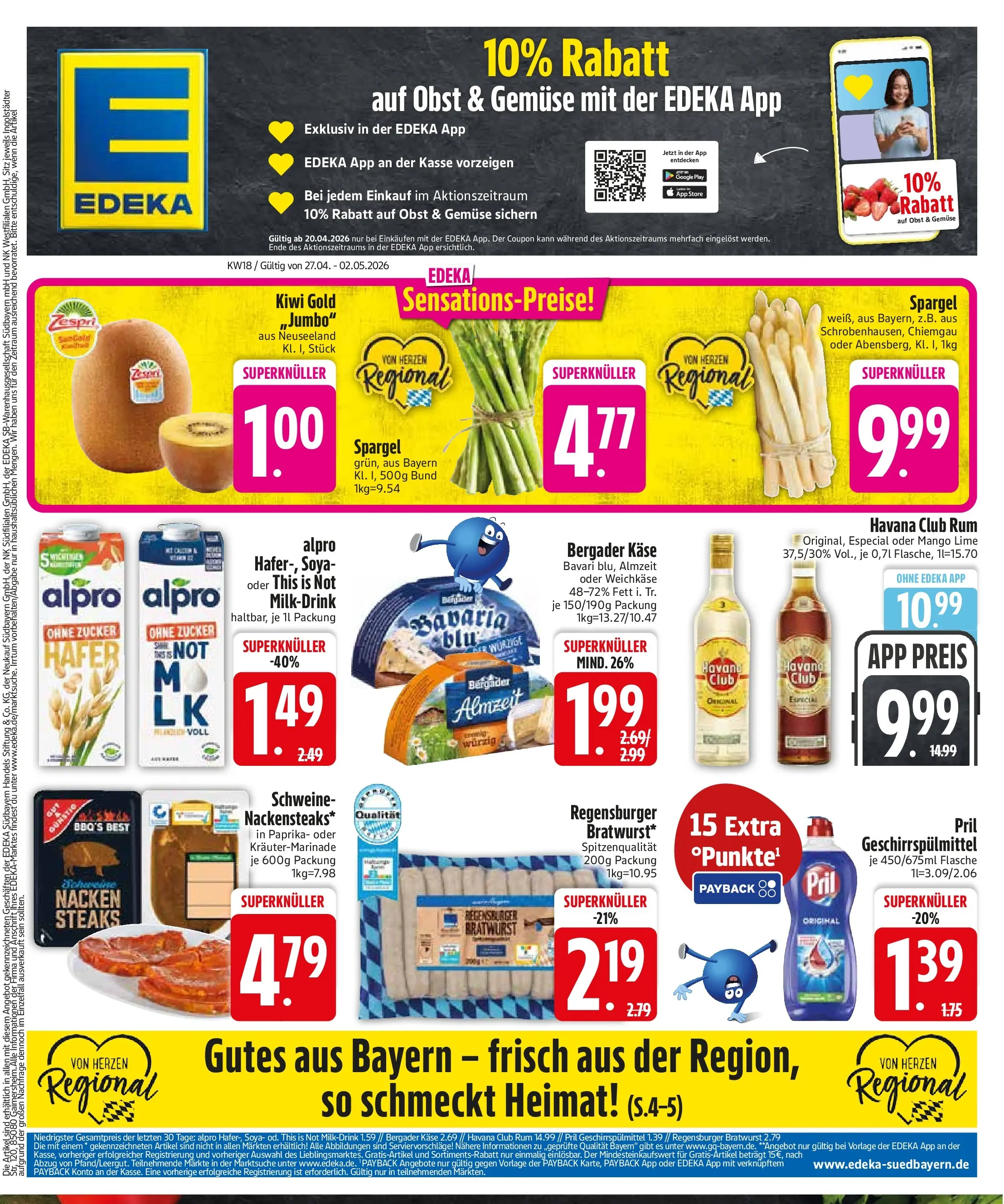 Edeka prospekt Bodenkirchen	 (ab 27.04.2026) » Angebote Online | Seite: 3 | Produkte: Käse, Spargel, Zucker, Kiwi