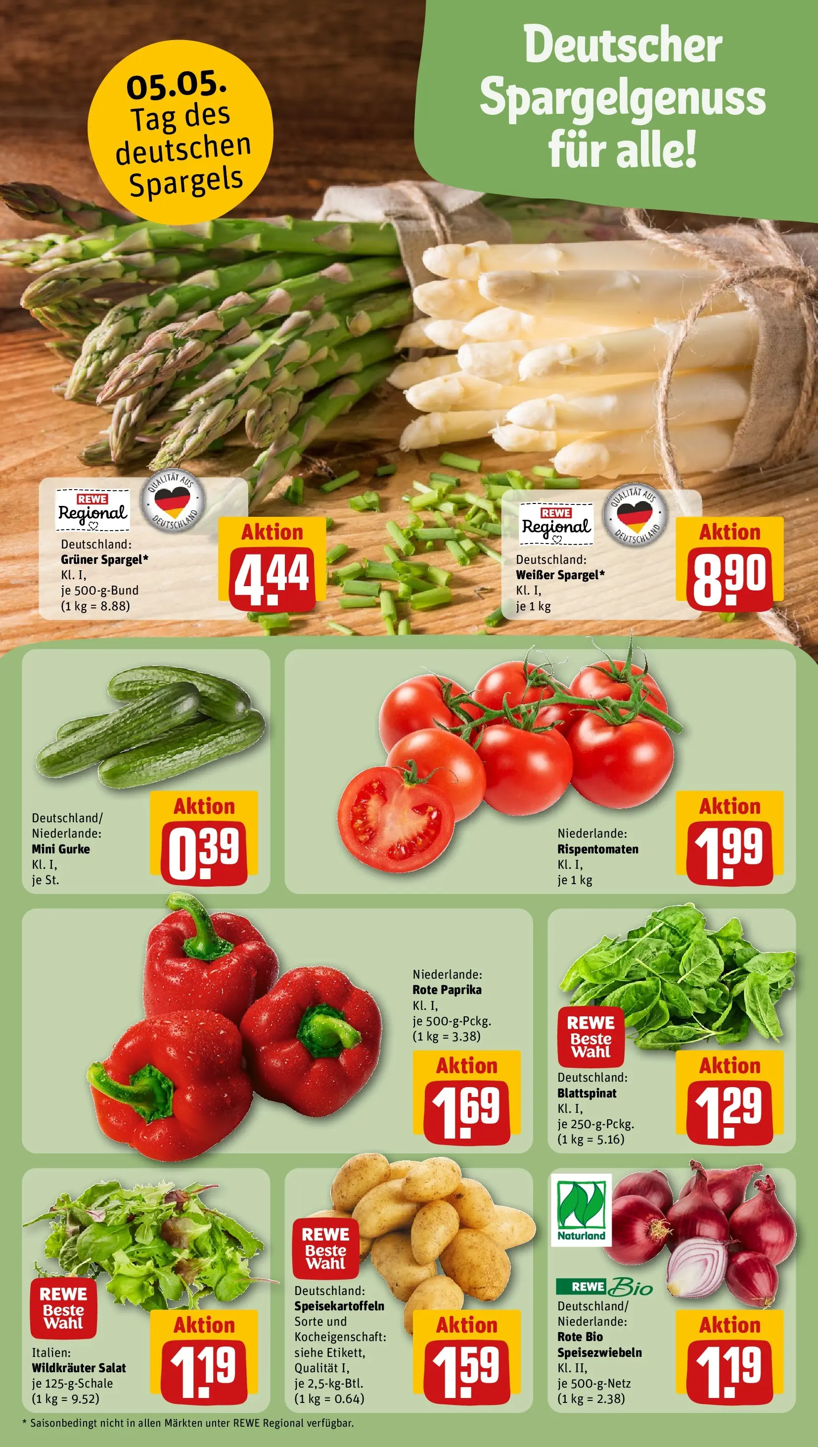 REWE Prospekt ab 04.05.2026 zum Blättern » Angebote | Seite: 11 | Produkte: Paprika, Salat