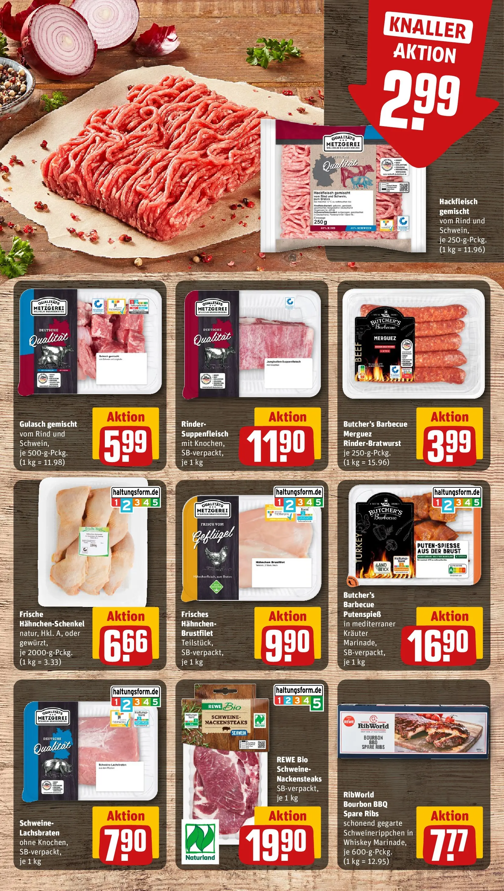 REWE Prospekt ab 03.05.2026 zum Blättern » Angebote | Seite: 12 | Produkte: Hahnchen, Gulasch, Bourbon, Whiskey