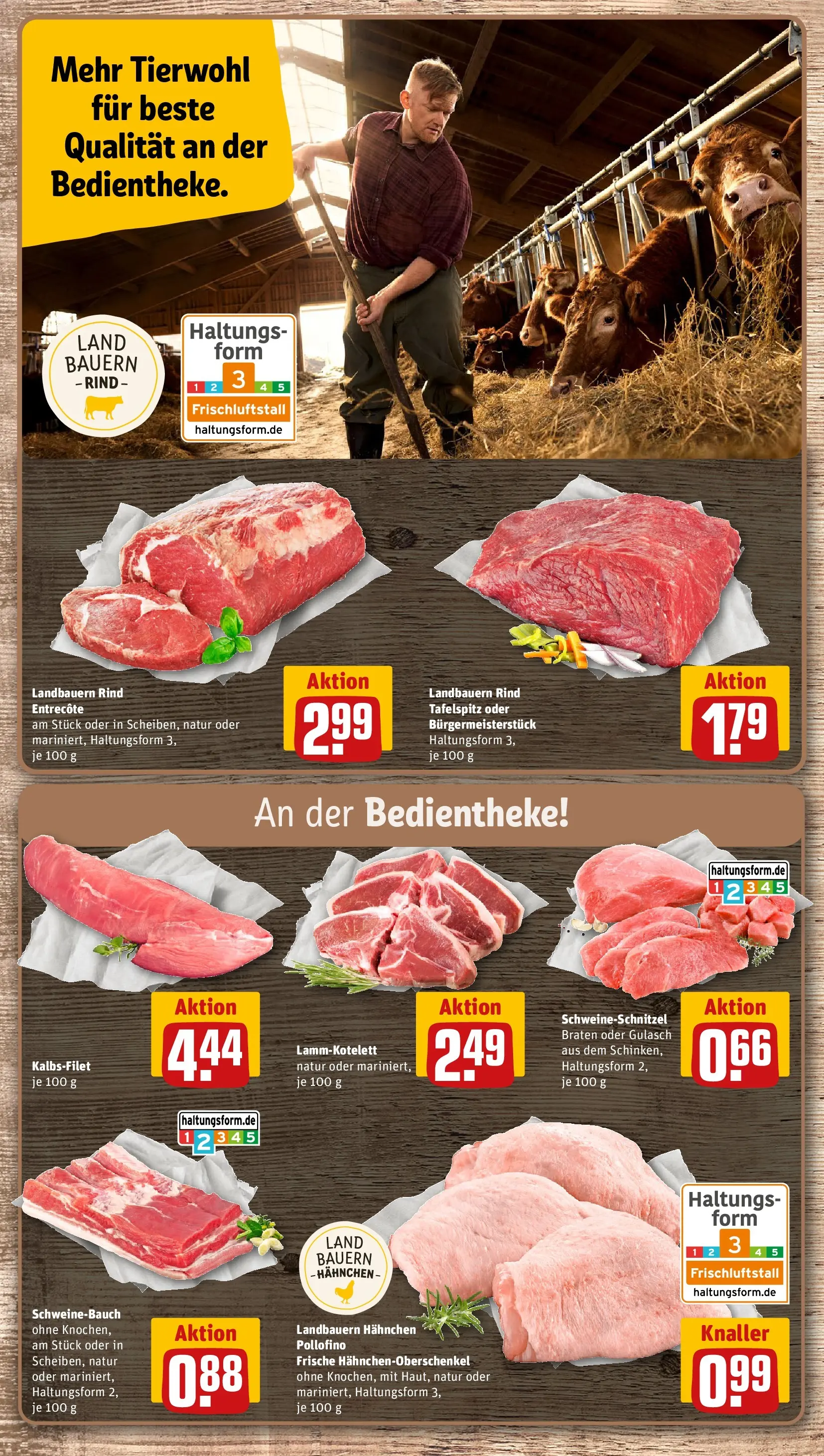 REWE Prospekt ab 03.05.2026 zum Blättern » Angebote | Seite: 14 | Produkte: Hahnchen, Schweinebauch, Entrecote, Gulasch