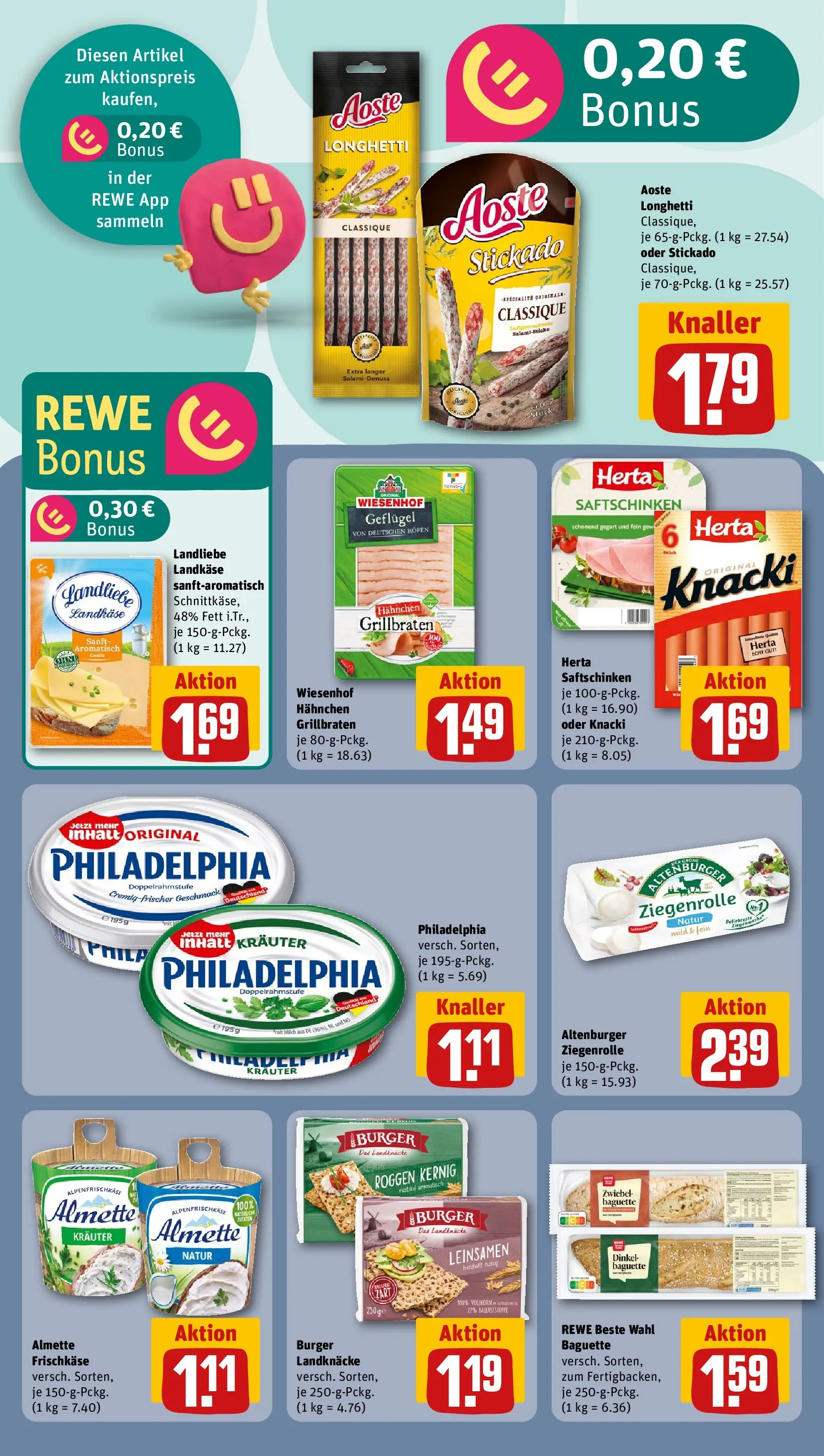 REWE Prospekt ab 03.05.2026 zum Blättern » Angebote | Seite: 16 | Produkte: Milch, Philadelphia, Baguette, Frischkase