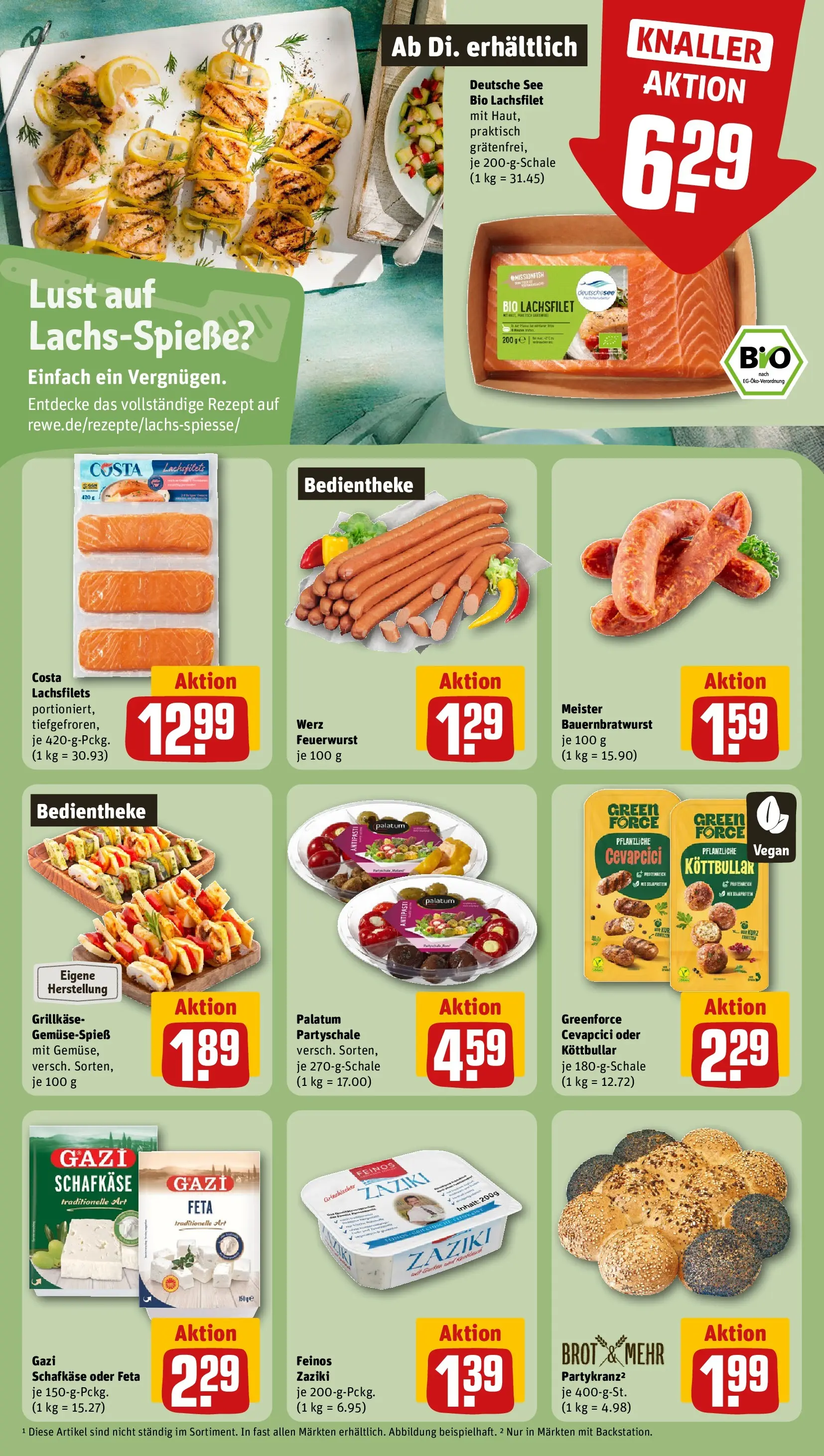 REWE Prospekt ab 03.05.2026 zum Blättern » Angebote | Seite: 24 | Produkte: Feta, Cevapcici, Brot