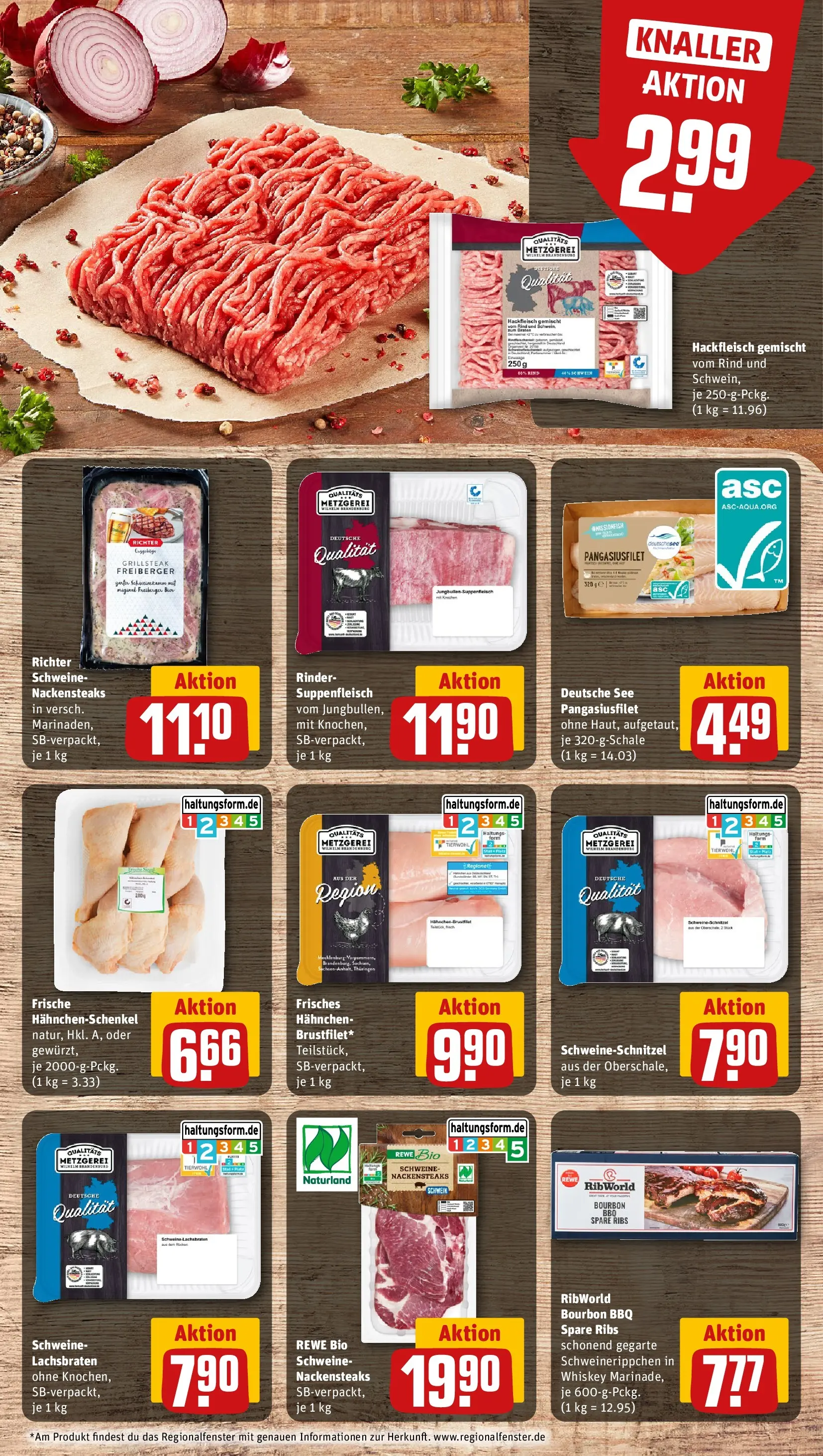 REWE Prospekt ab 04.05.2026 zum Blättern » Angebote | Seite: 12 | Produkte: Nackensteaks, Suppenfleisch, Steak, Hackfleisch