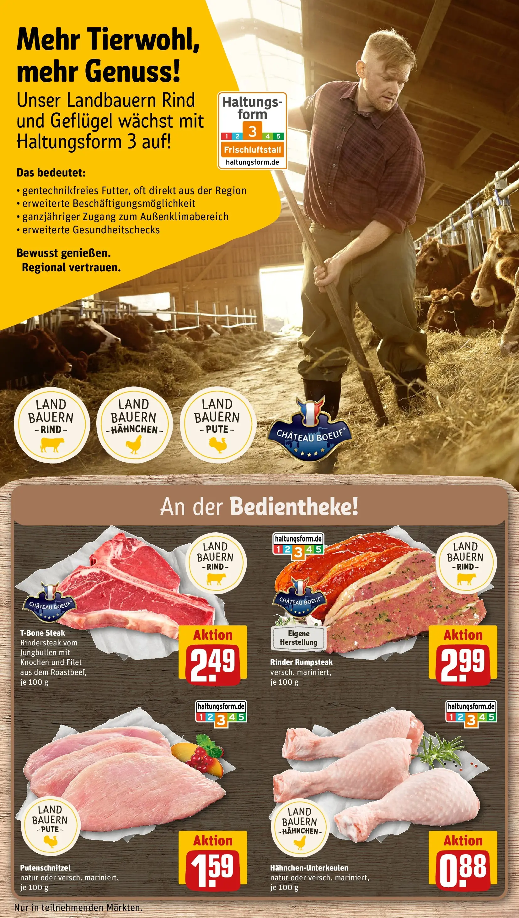 REWE Prospekt ab 04.05.2026 zum Blättern » Angebote | Seite: 16 | Produkte: Rumpsteak, Pute, Hahnchen, Steak