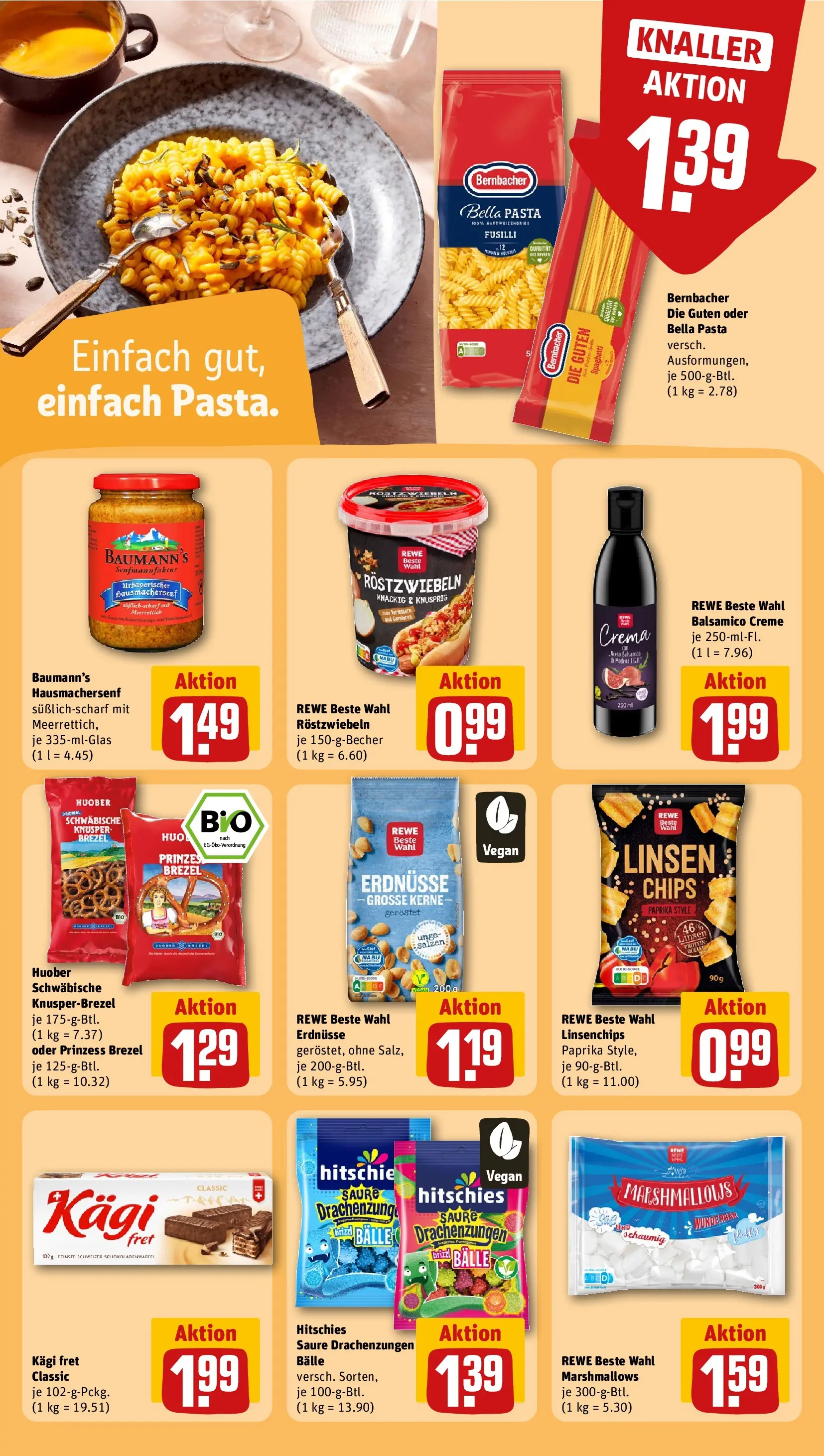 REWE Prospekt ab 04.05.2026 zum Blättern » Angebote | Seite: 25 | Produkte: Erdnüsse, Balsamico, Pasta, Chips
