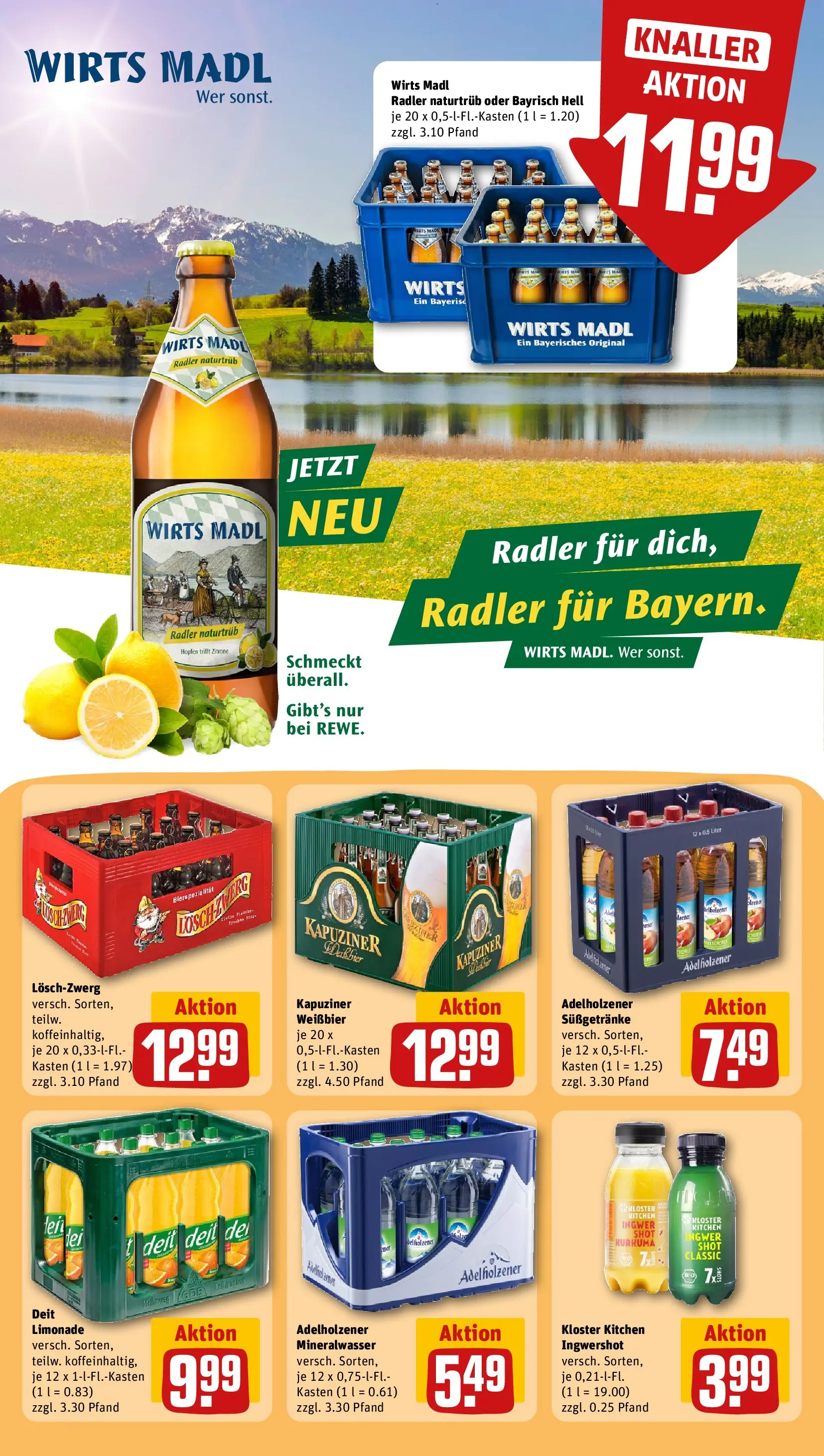 REWE Prospekt ab 04.05.2026 zum Blättern » Angebote | Seite: 26 | Produkte: Weißbier, Adelholzener, Mineralwasser, Radler