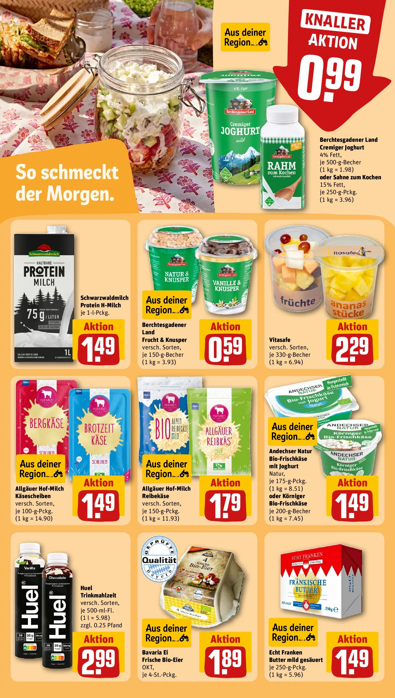 REWE Prospekt ab 04.05.2026 zum Blättern » Angebote | Seite: 24 | Produkte: Milch, Butter, Ananas, Reibekase