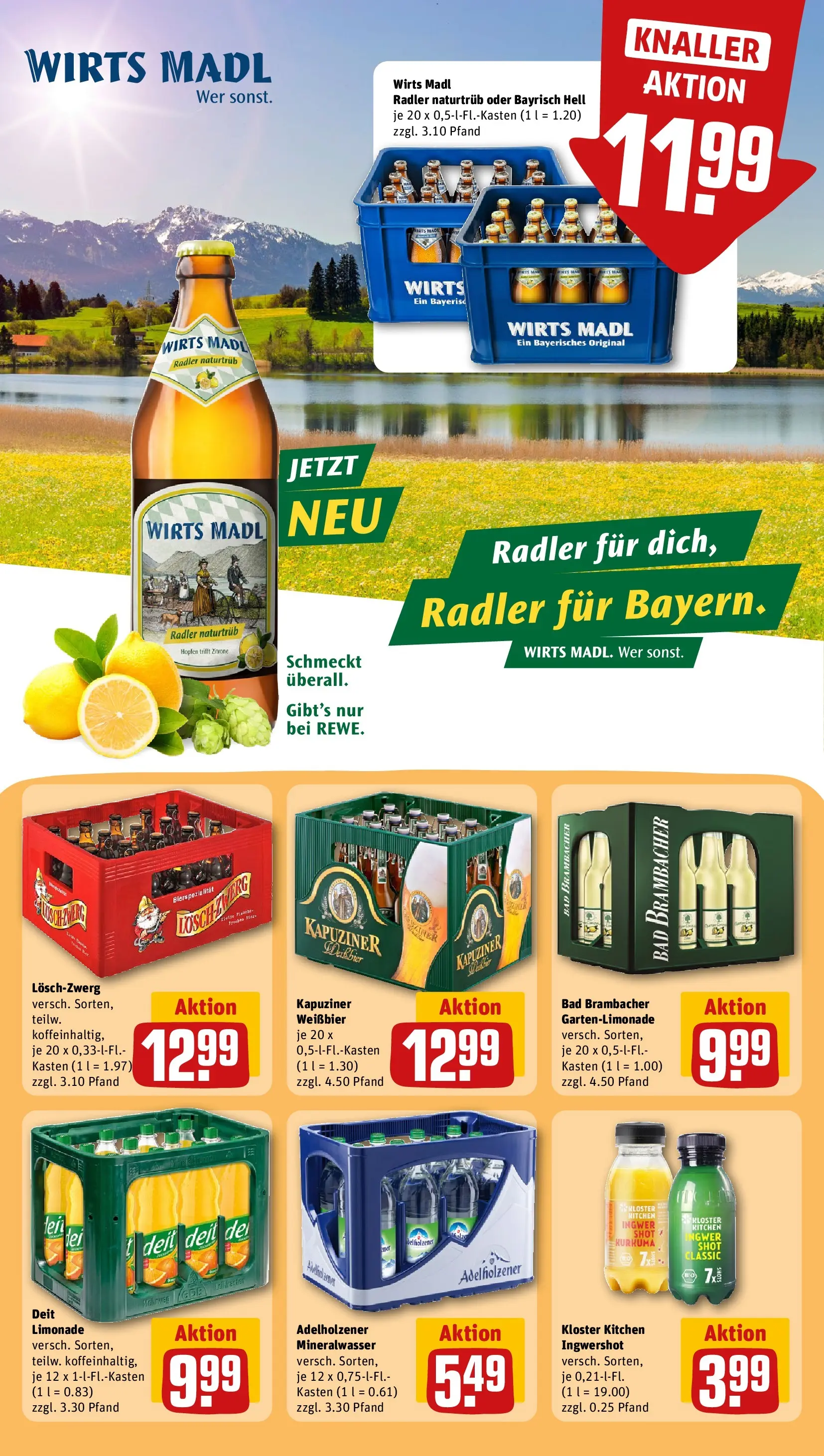 REWE Prospekt ab 04.05.2026 zum Blättern » Angebote | Seite: 26 | Produkte: Adelholzener, Mineralwasser, Radler, Zitrone