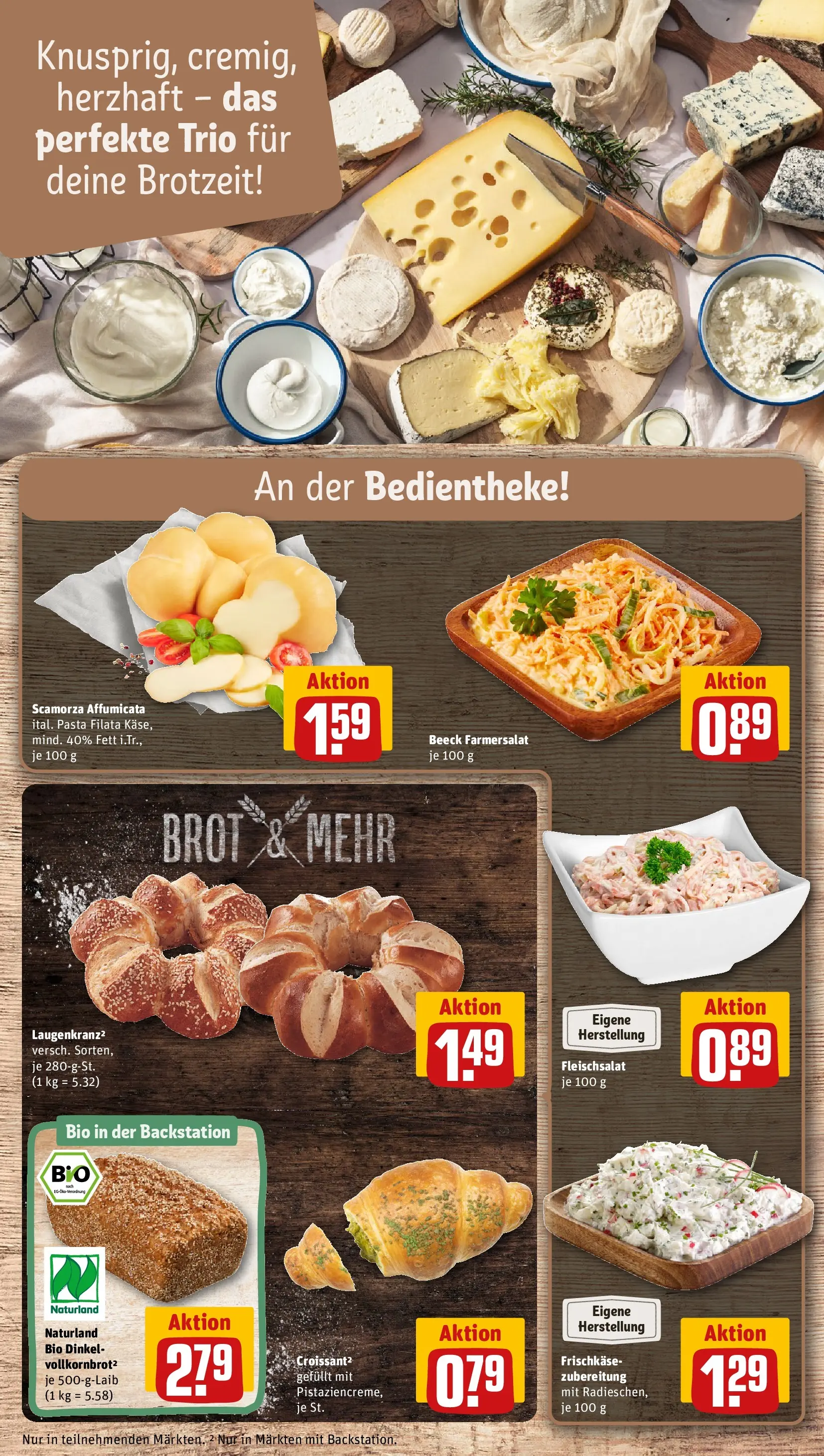 REWE Prospekt ab 04.05.2026 zum Blättern » Angebote | Seite: 15 | Produkte: Croissant, Pasta, Brot, Frischkase