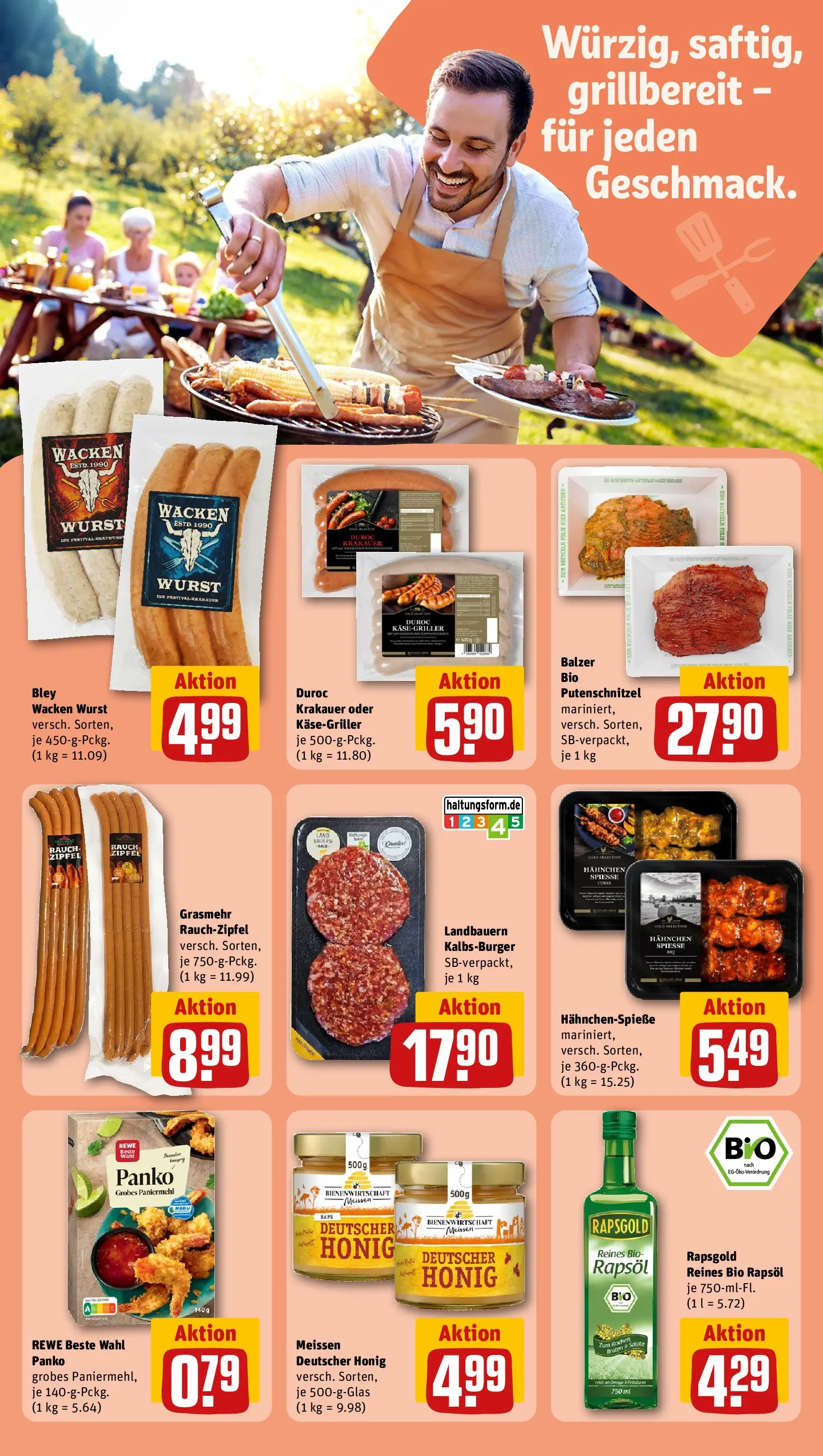 REWE Prospekt ab 04.05.2026 zum Blättern » Angebote | Seite: 22 | Produkte: Hahnchen, Rapsöl, Bratwurst, Wurst