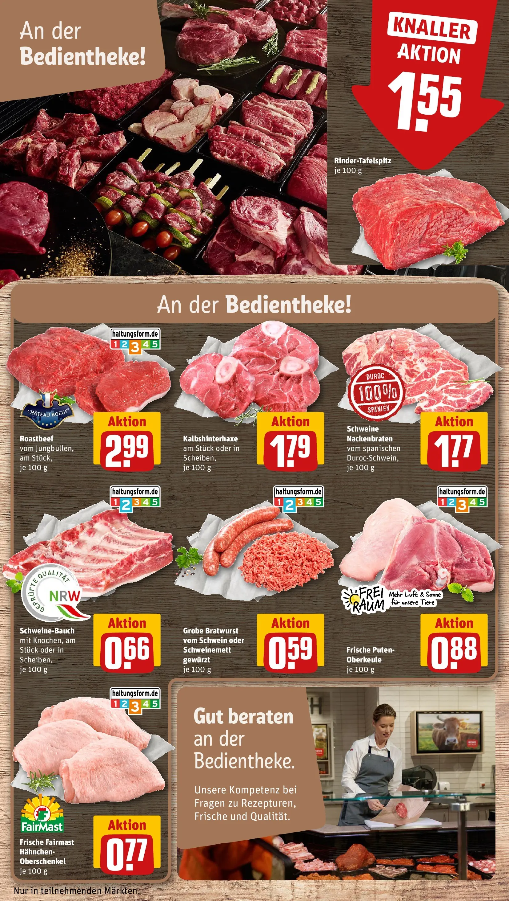 REWE Prospekt ab 04.05.2026 zum Blättern » Angebote | Seite: 14 | Produkte: Hahnchen, Schweinebauch, Bratwurst, Roastbeef