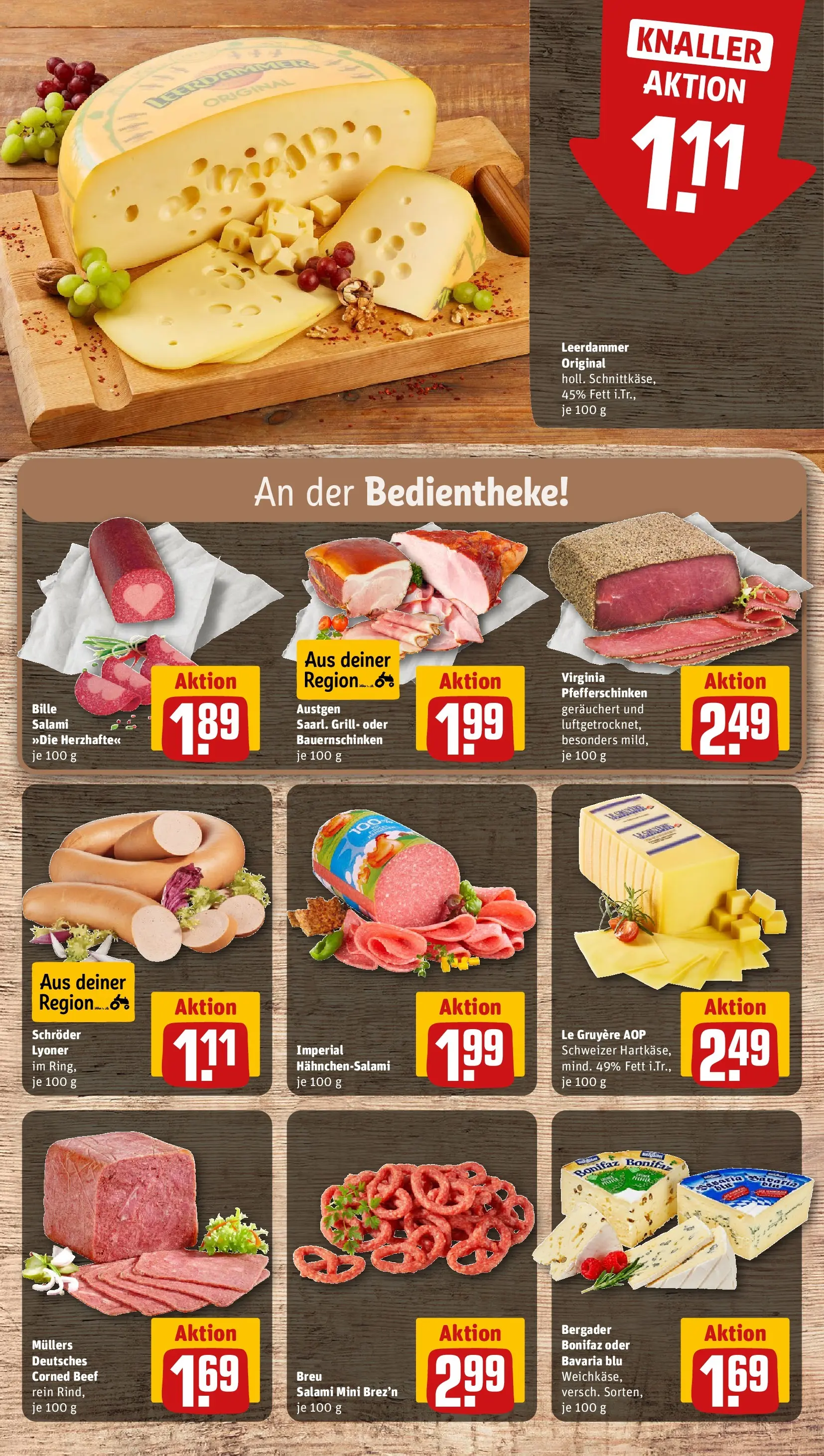 REWE Prospekt ab 04.05.2026 zum Blättern » Angebote | Seite: 13 | Produkte: Grill, Leerdammer, Salami