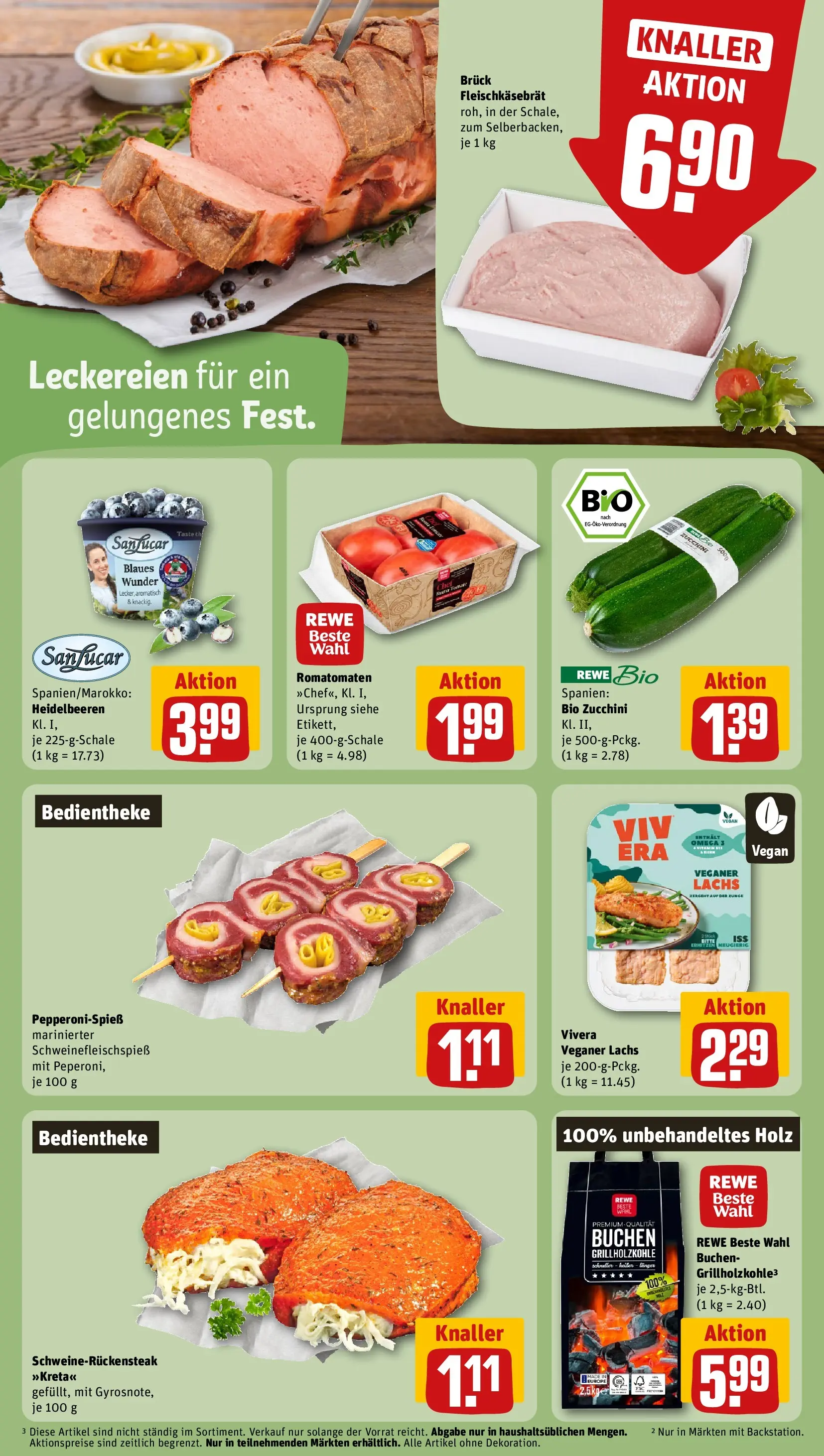 REWE Prospekt ab 04.05.2026 zum Blättern » Angebote | Seite: 25 | Produkte: Heidelbeeren, Lachs, Zucchini, Steak