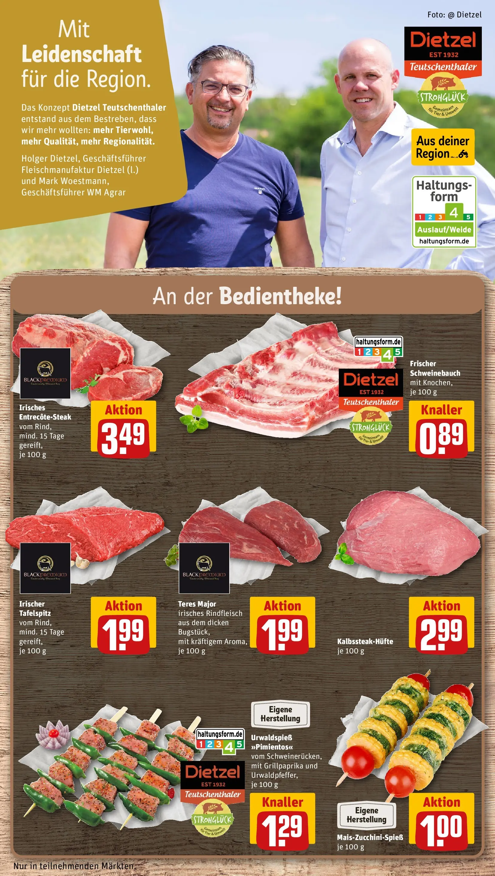 REWE Prospekt ab 04.05.2026 zum Blättern » Angebote | Seite: 14 | Produkte: Tafelspitz, Schweinebauch, Rindfleisch, Steak