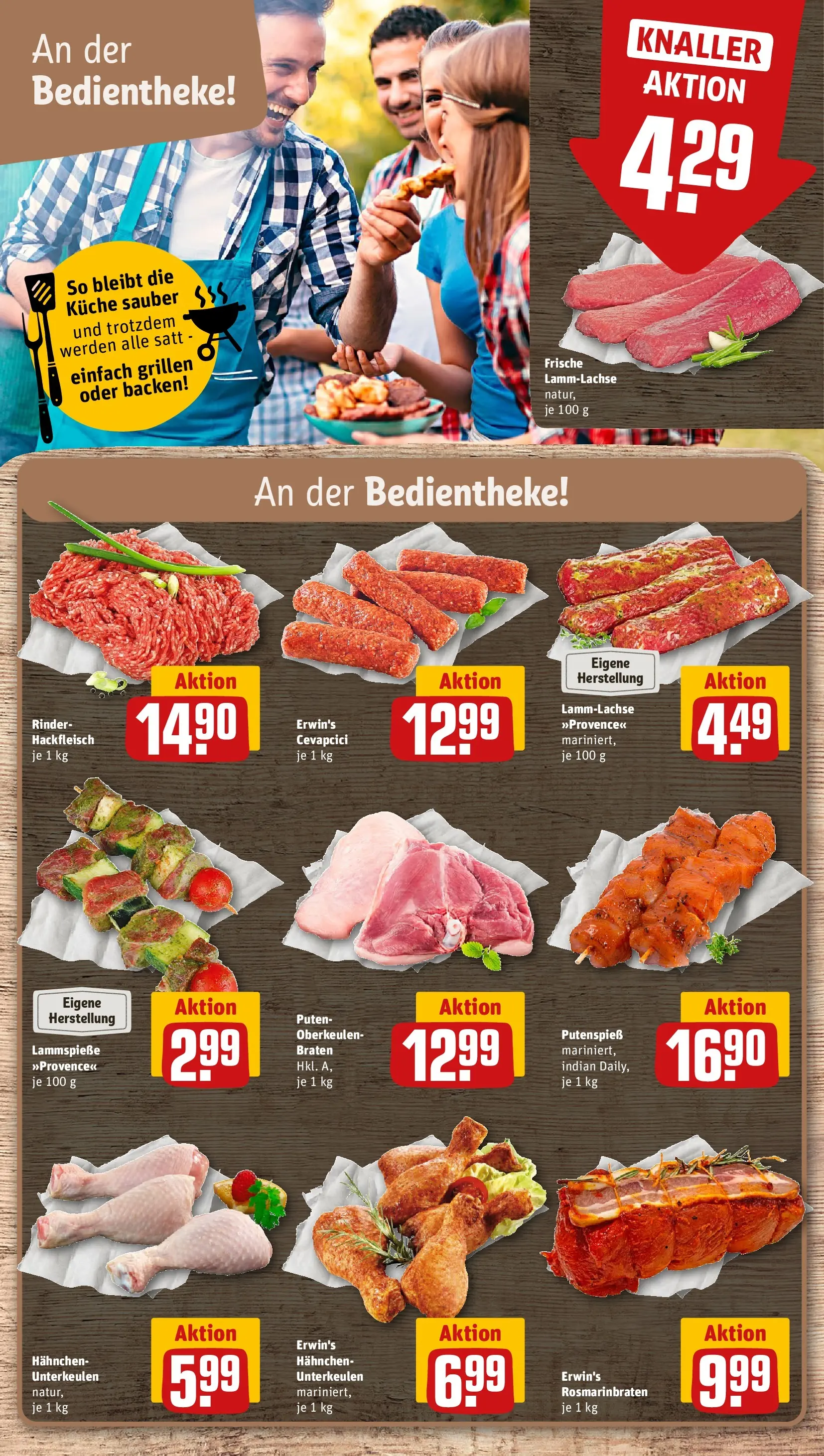 REWE Prospekt ab 04.05.2026 zum Blättern » Angebote | Seite: 12 | Produkte: Hahnchen, Küche, Cevapcici, Hackfleisch