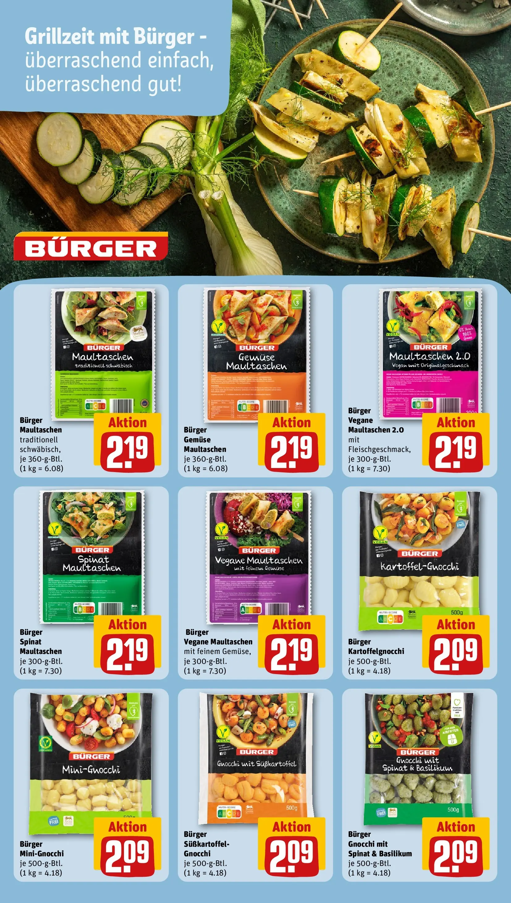 REWE Prospekt ab 04.05.2026 zum Blättern » Angebote | Seite: 21 | Produkte: Burger, Gemüse, Maultaschen