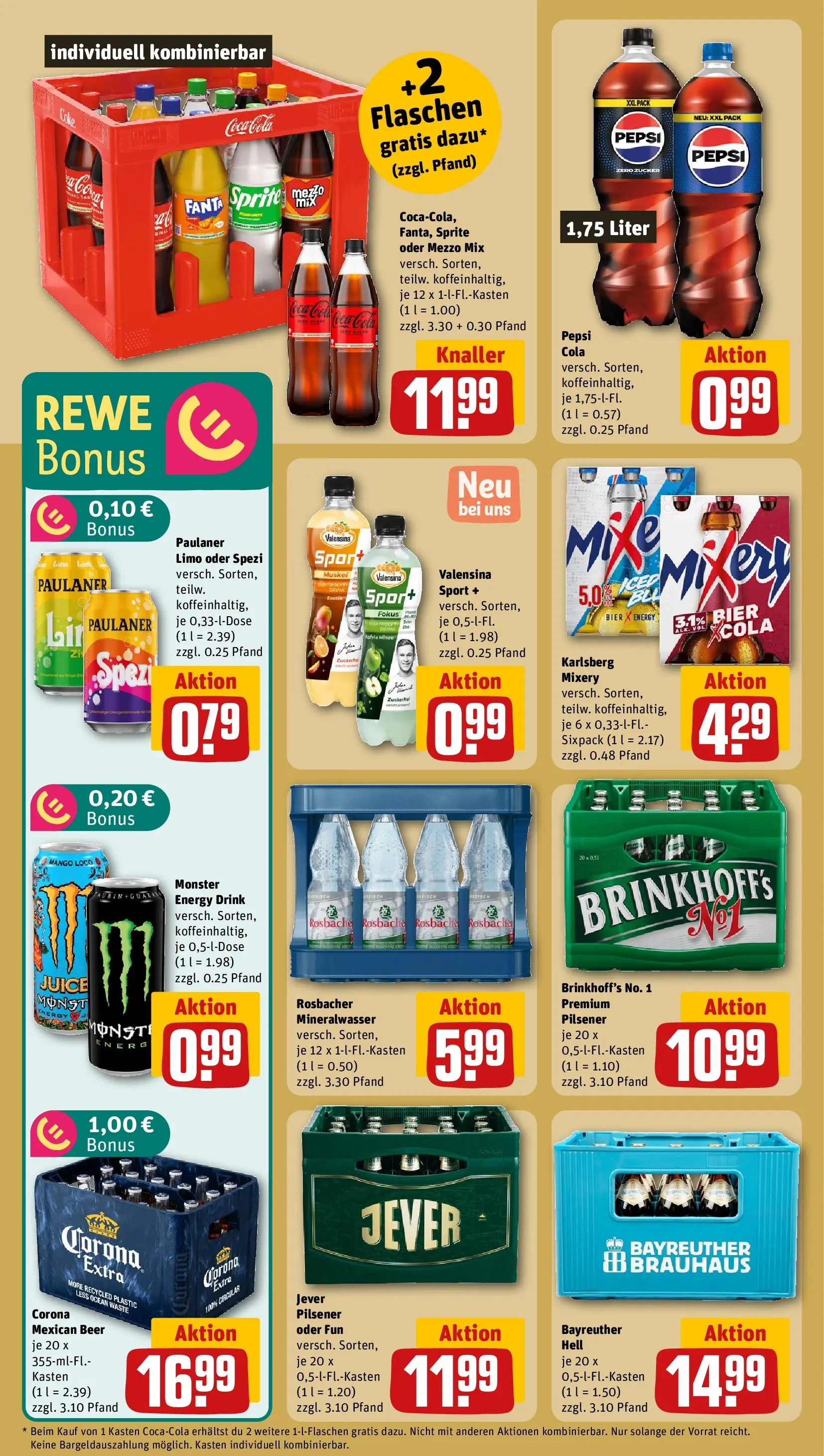 REWE Prospekt ab 04.05.2026 zum Blättern » Angebote | Seite: 22 | Produkte: Bayreuther hell, Cola, Valensina, Mango