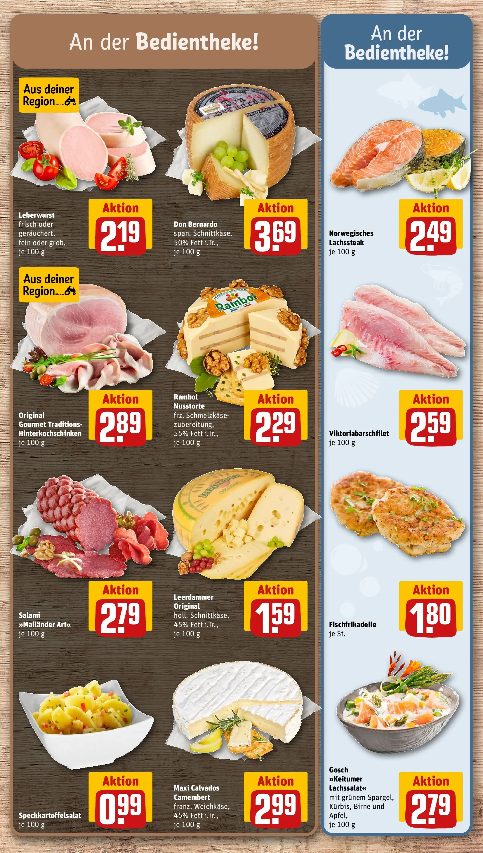 REWE Prospekt ab 03.05.2026 zum Blättern » Angebote | Seite: 13 | Produkte: Leerdammer, Birne, Salami, Steak