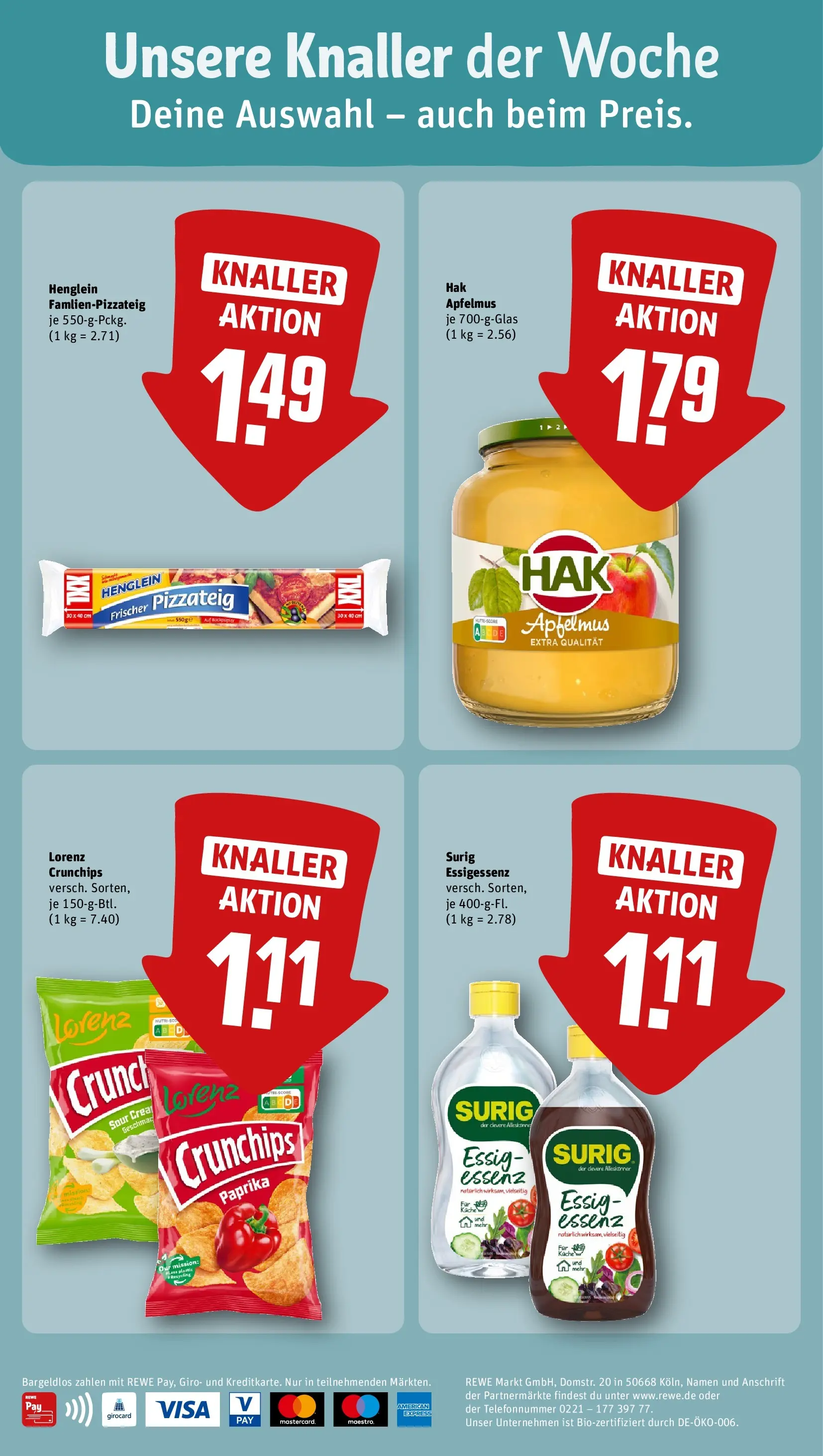 REWE Prospekt ab 04.05.2026 zum Blättern » Angebote | Seite: 4 | Produkte: Apple, Paprika, Lorenz crunchips, Chips