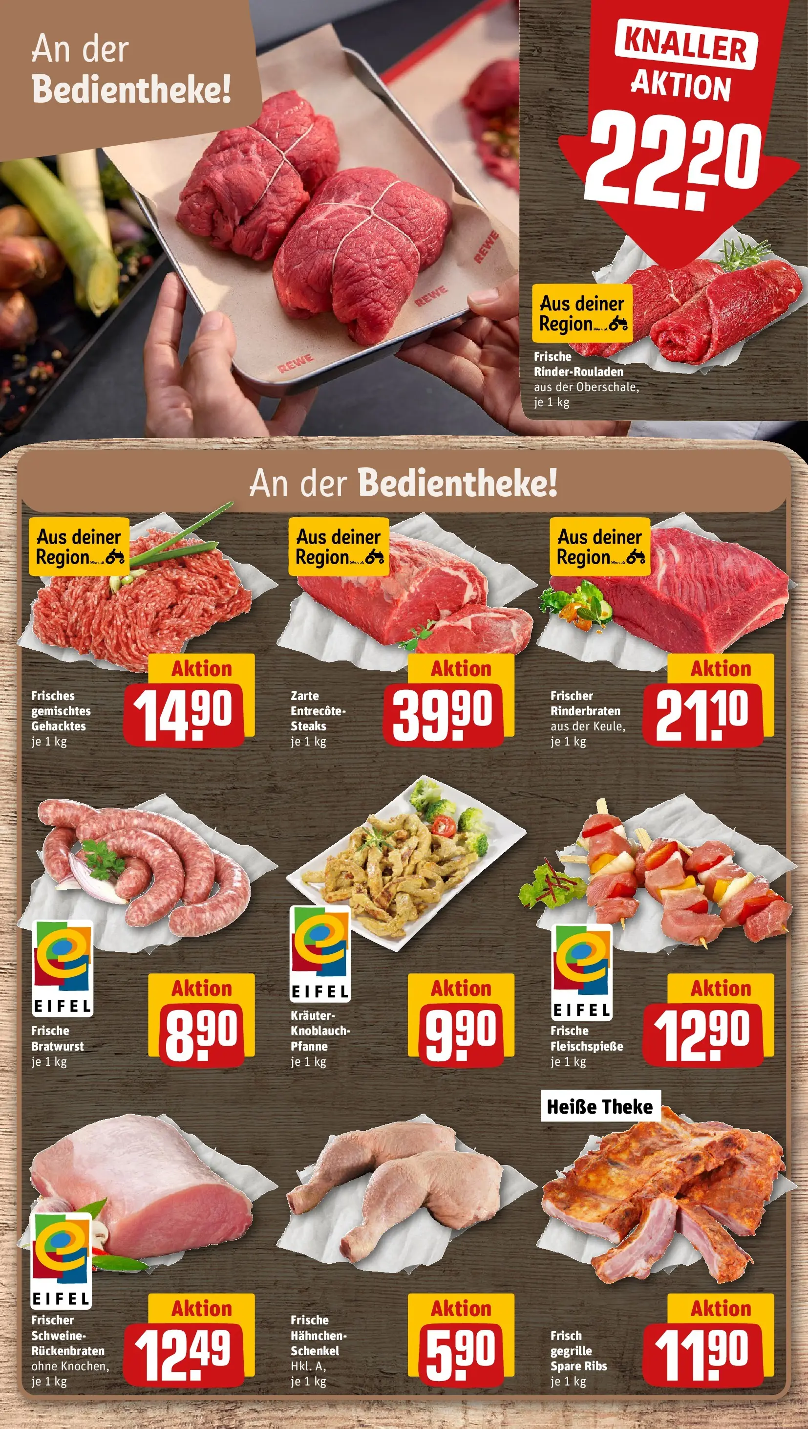 REWE Prospekt ab 04.05.2026 zum Blättern » Angebote | Seite: 12 | Produkte: Rinderrouladen, Hahnchen, Theke, Steak