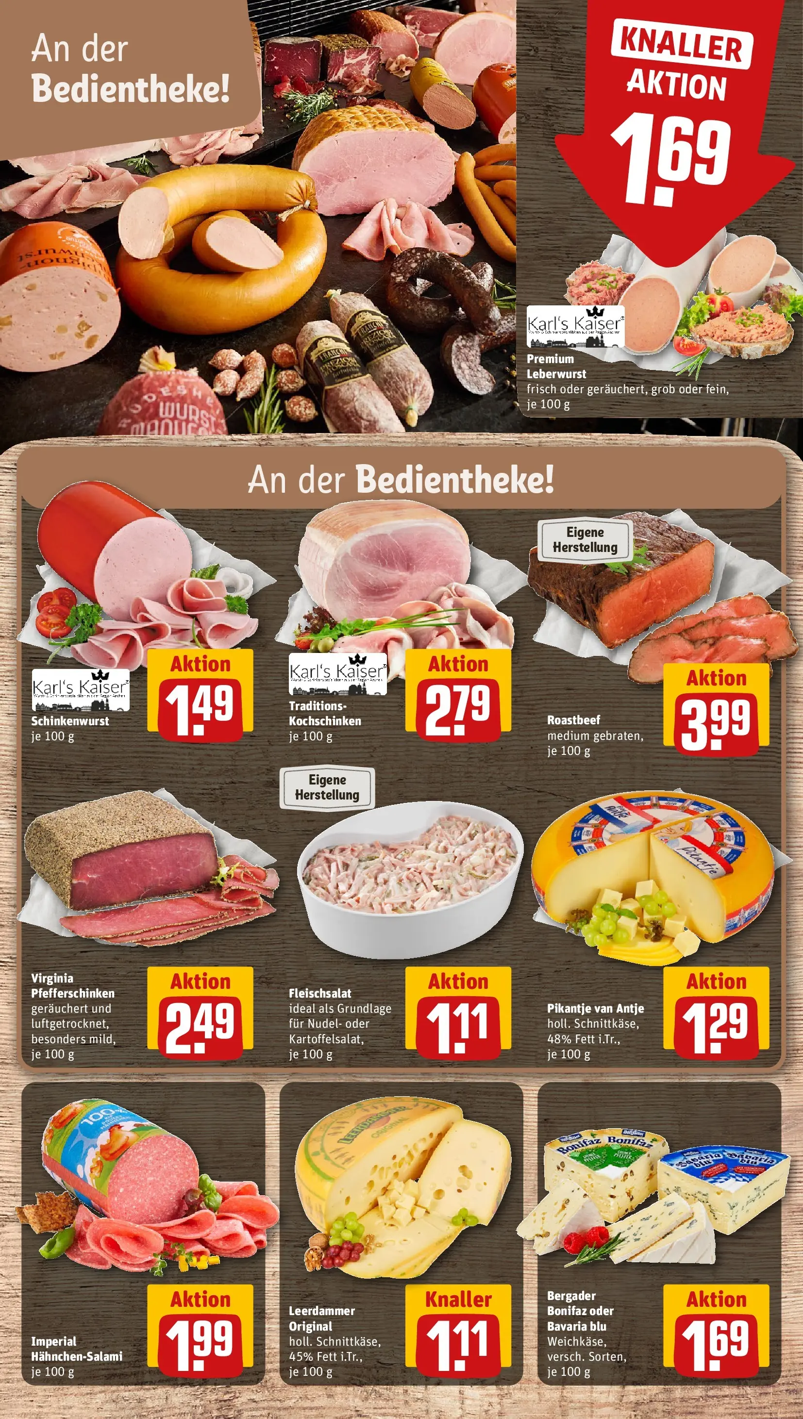 REWE Prospekt ab 04.05.2026 zum Blättern » Angebote | Seite: 13 | Produkte: Leerdammer, Roastbeef, Wurst, Salami