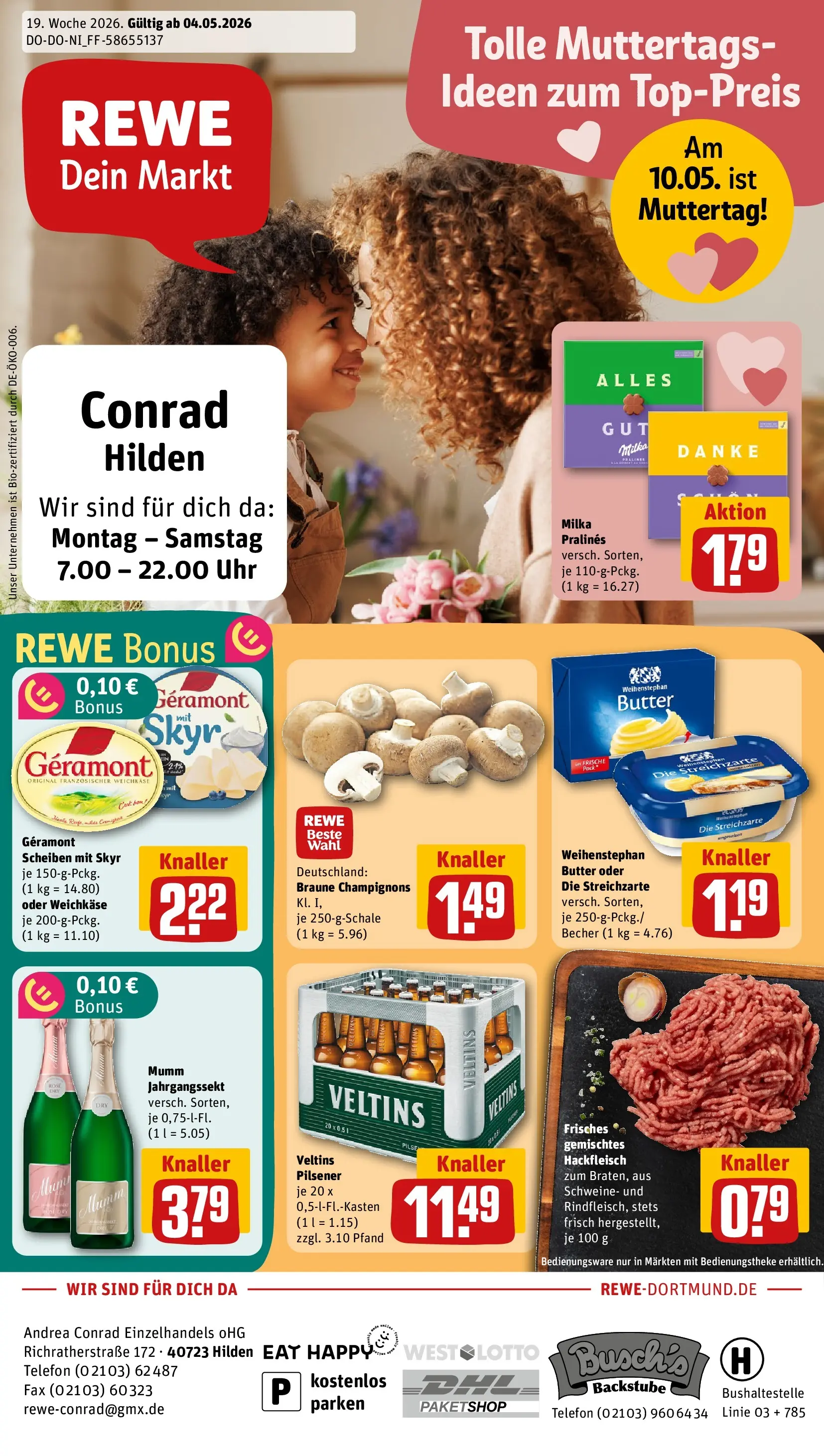 REWE Prospekt ab 04.05.2026 zum Blättern » Angebote | Seite: 1 | Produkte: Geramont, Butter, Weihenstephan butter, Veltins