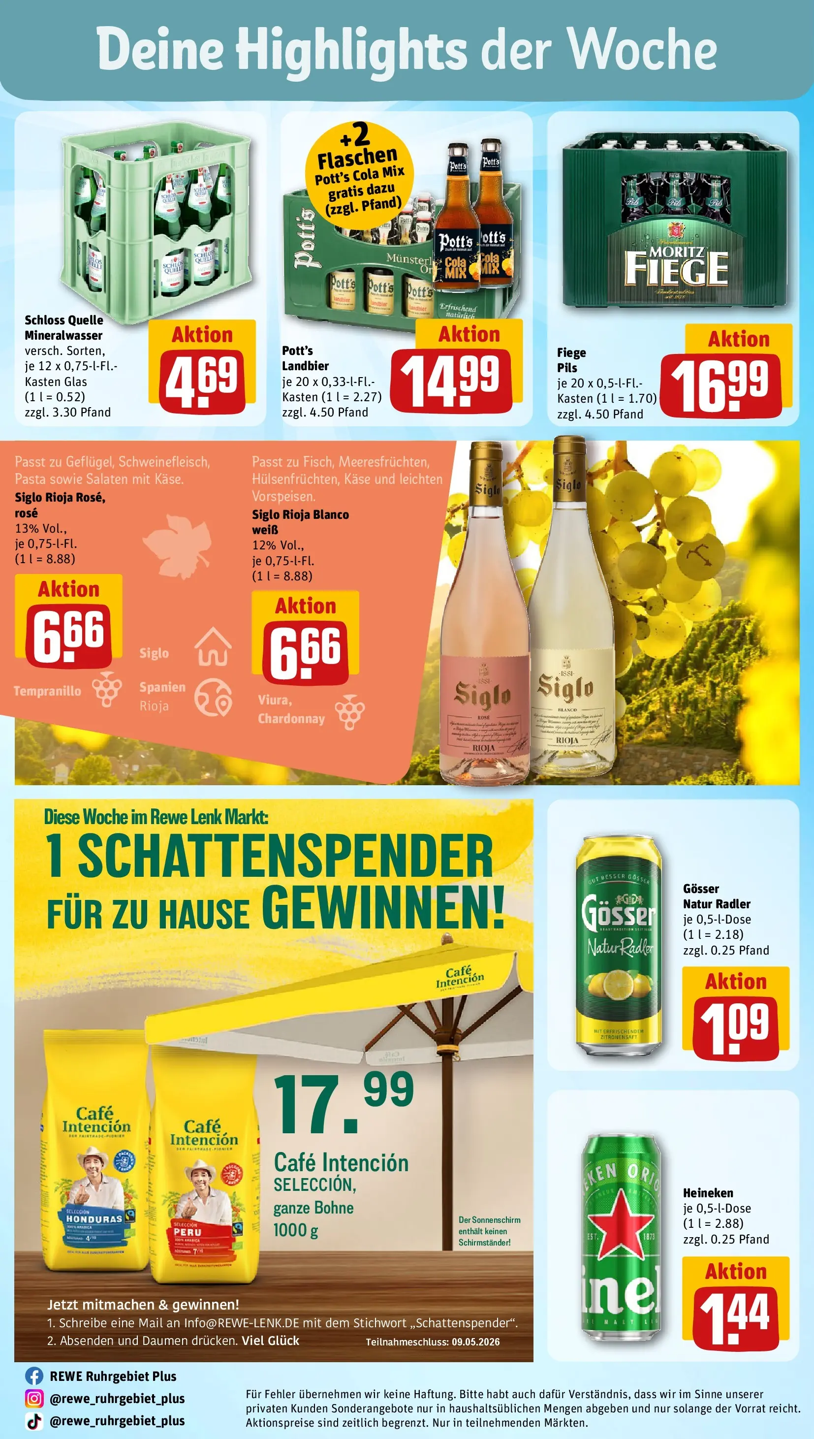 REWE Prospekt ab 03.05.2026 zum Blättern » Angebote | Seite: 34 | Produkte: Käse, Mineralwasser, Heineken, Pasta