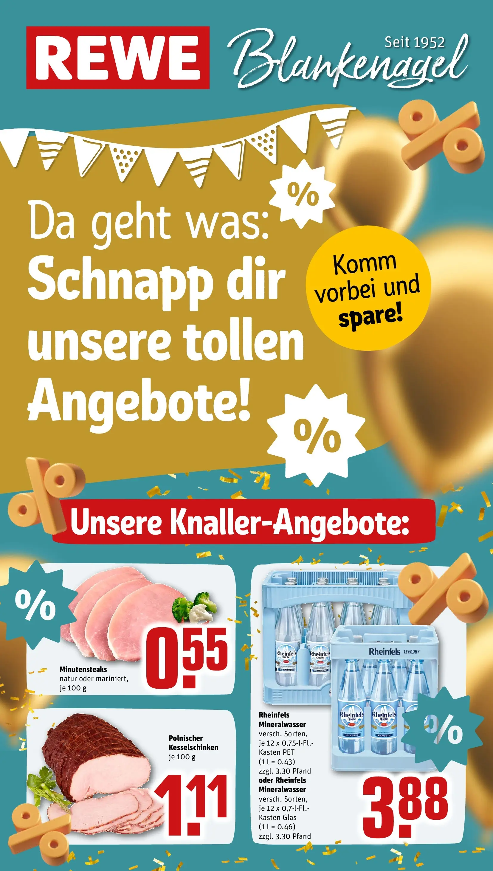 REWE Prospekt ab 04.05.2026 zum Blättern » Angebote | Seite: 1 | Produkte: Mineralwasser