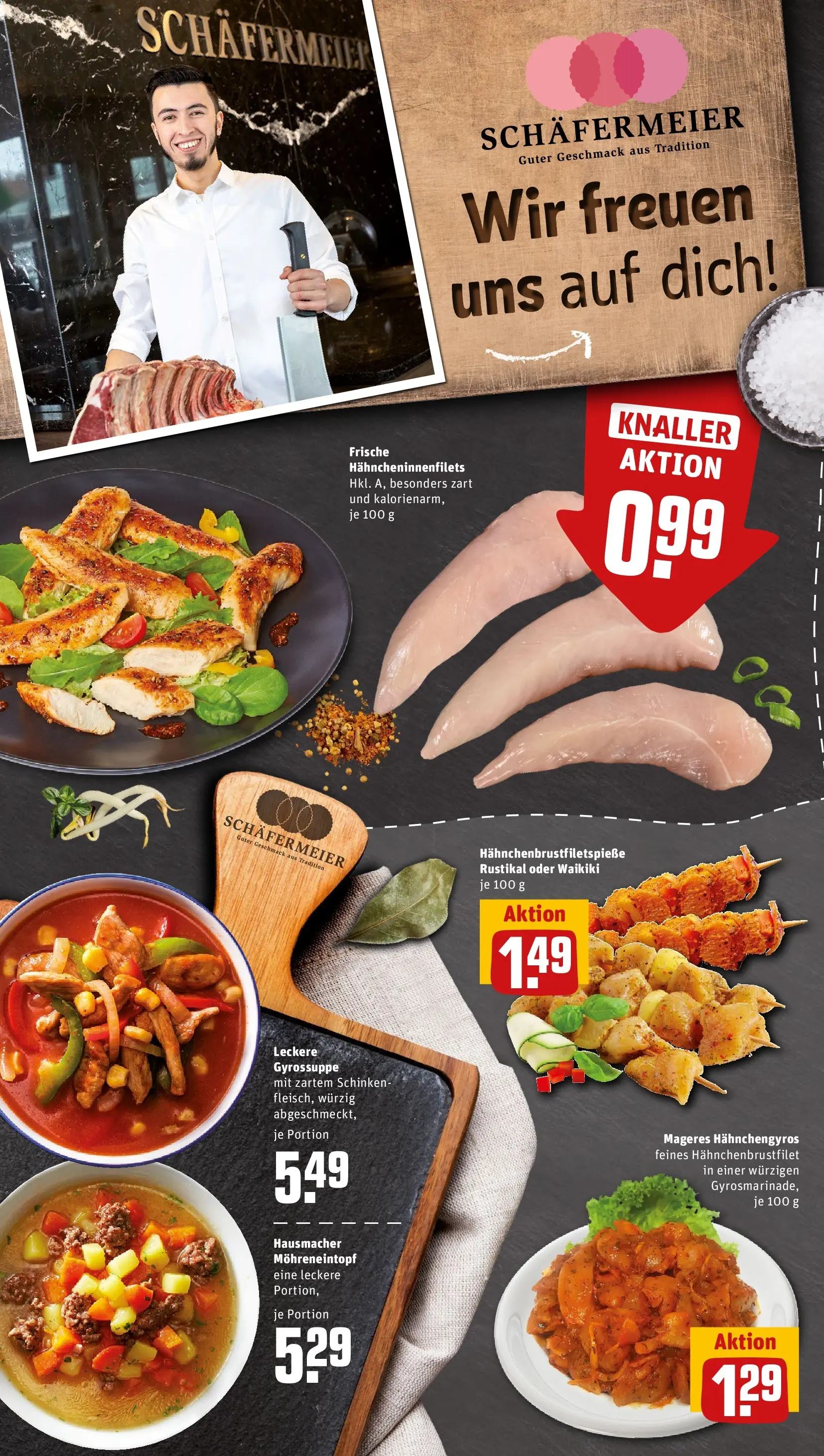 REWE Prospekt ab 04.05.2026 zum Blättern » Angebote | Seite: 8 | Produkte: Gyros, Schinken