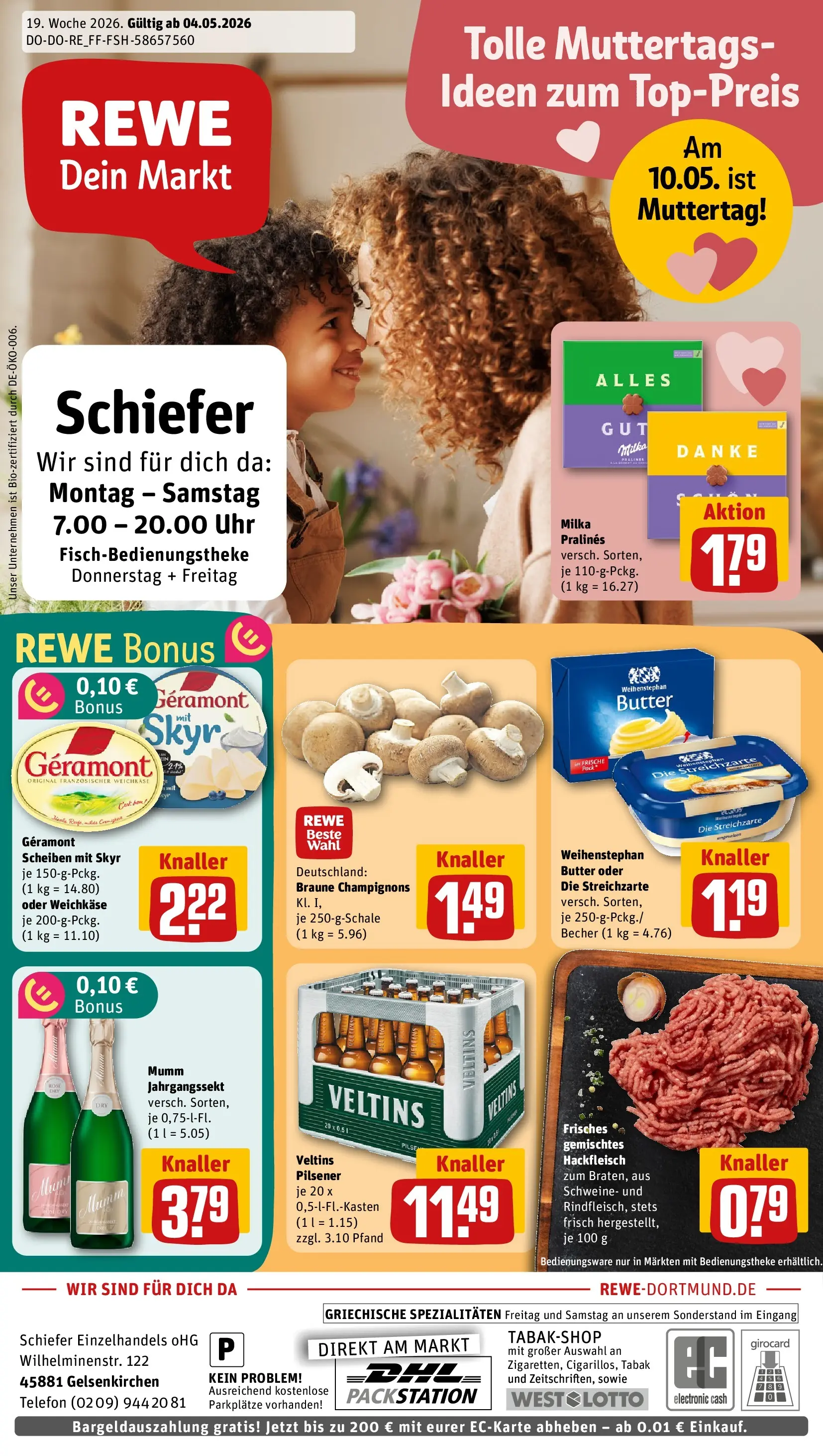 REWE Prospekt ab 04.05.2026 zum Blättern » Angebote | Seite: 1 | Produkte: Butter, Weihenstephan butter, Skyr, Veltins