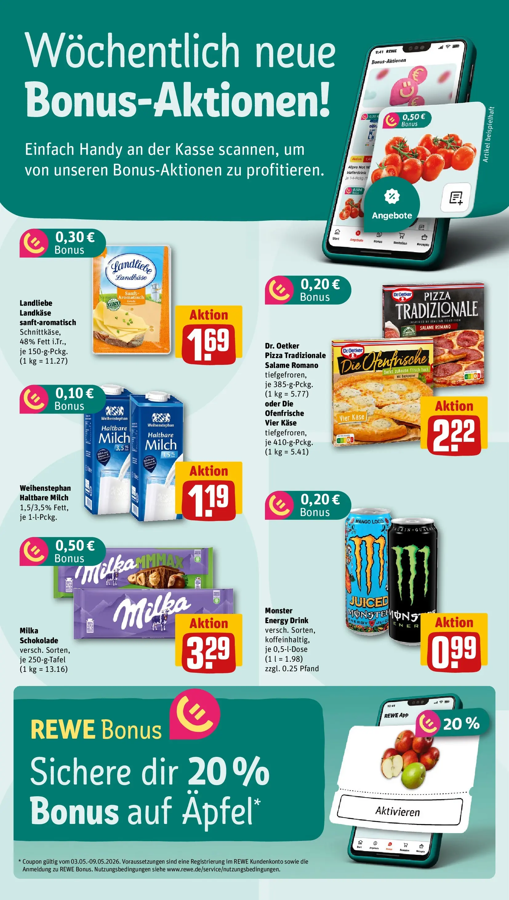 REWE Prospekt ab 04.05.2026 zum Blättern » Angebote | Seite: 4 | Produkte: Ofenfrische, Haferdrink, Alpro, Mango