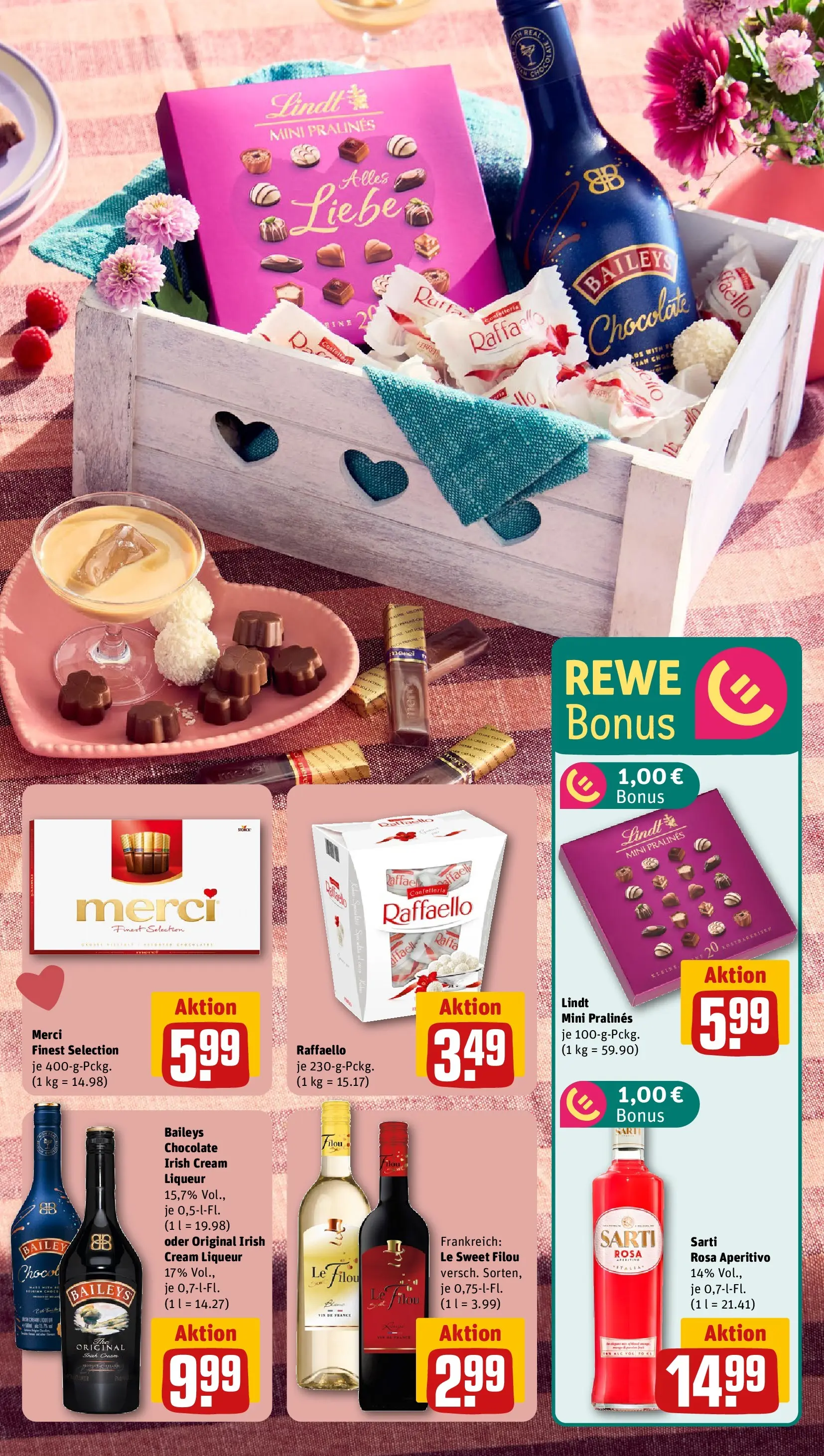 REWE Prospekt ab 04.05.2026 zum Blättern » Angebote | Seite: 7 | Produkte: Raffaello, Merci, Le filou, Baileys